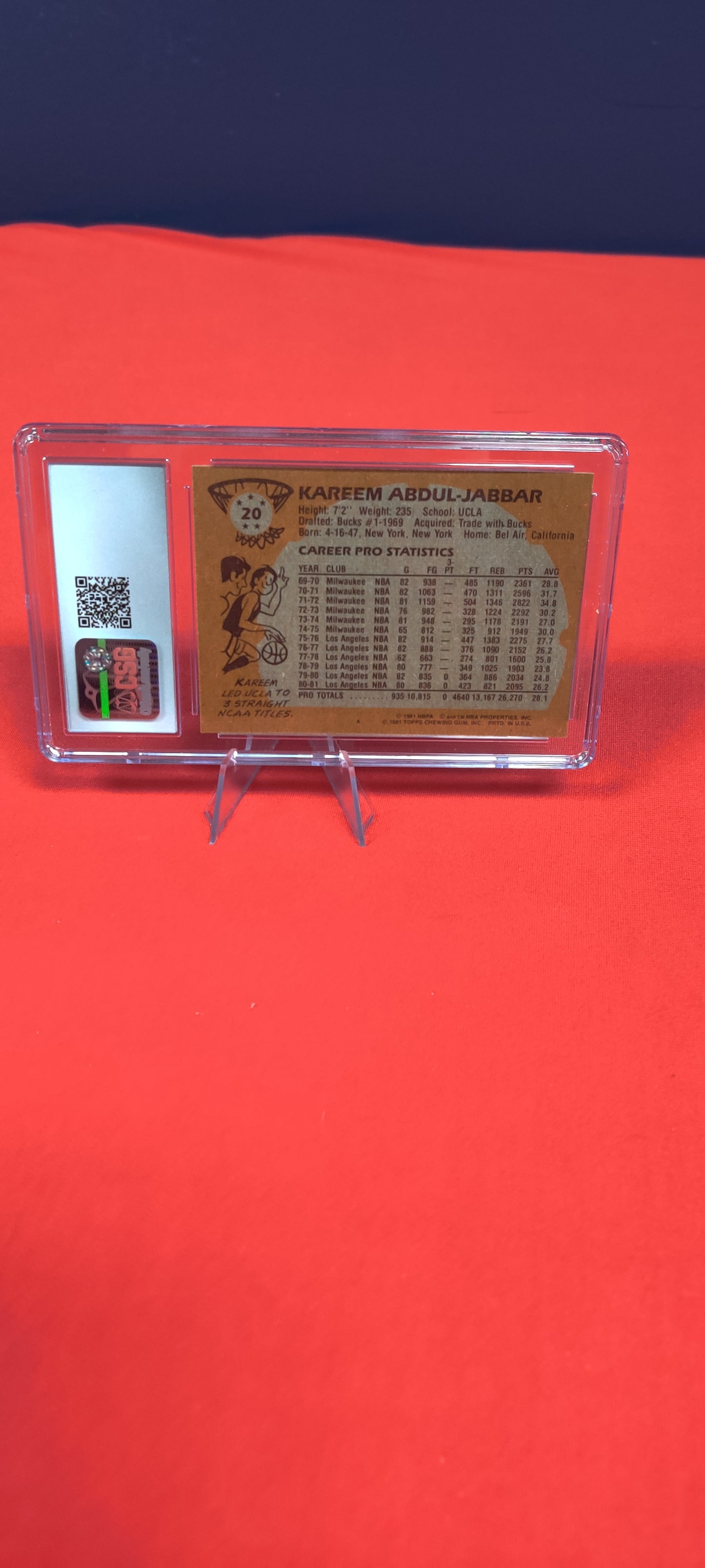 1981-82 Topps #20 Kareem Abdul-Jabbar