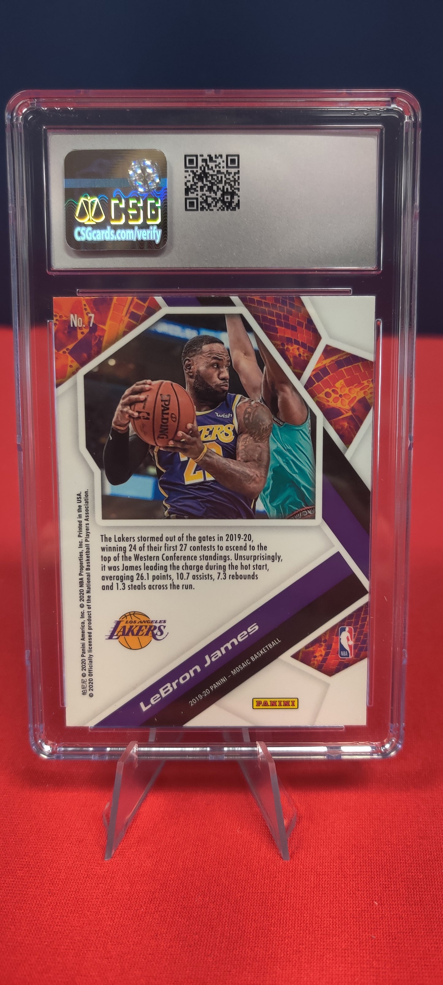 2019-20 Panini Mosaic Will to Win #7 LeBron James