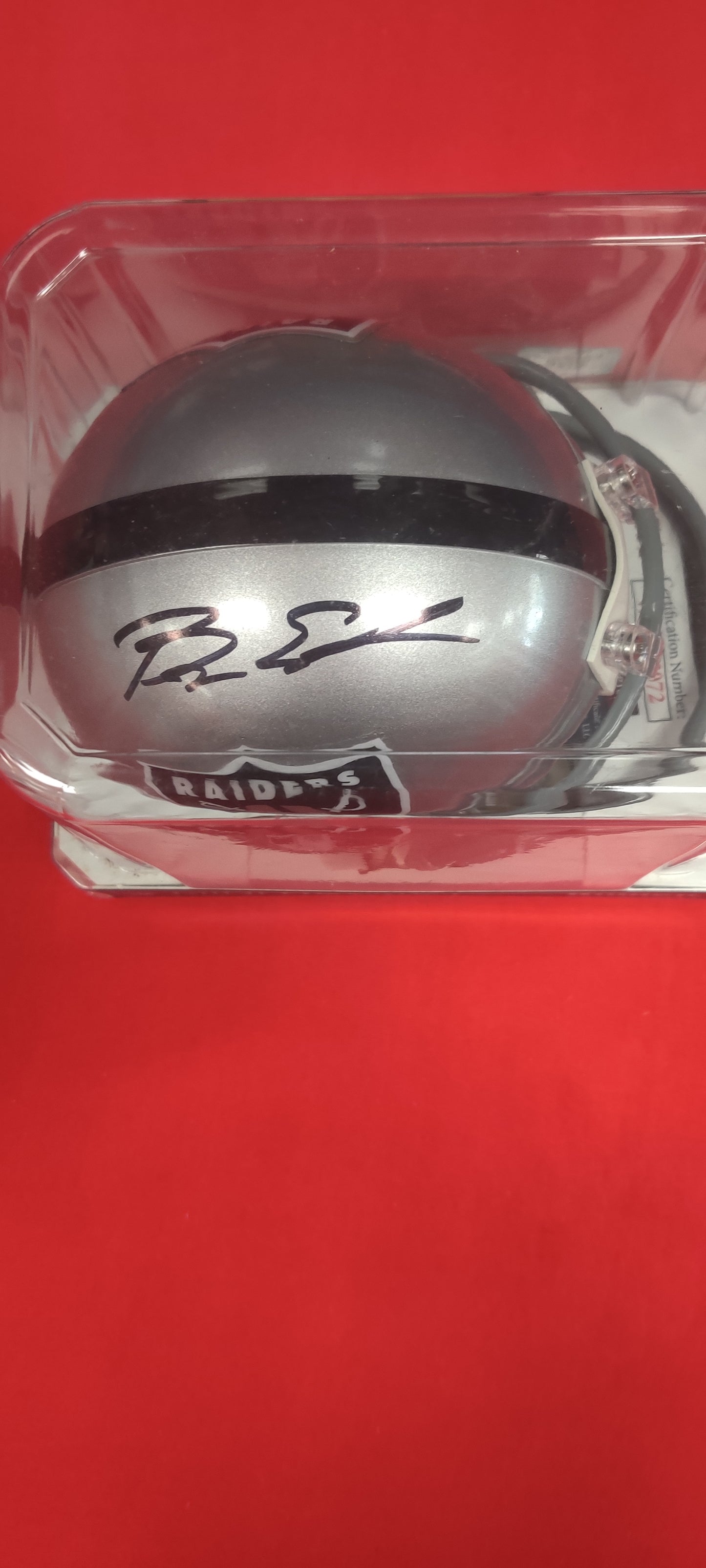 NFL Mini Helmet, Autographed by Bryan Edwards