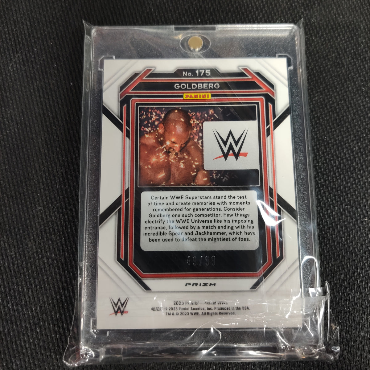 49/99 2023 PANINI PRIZM GOLDBERG WWE CARD