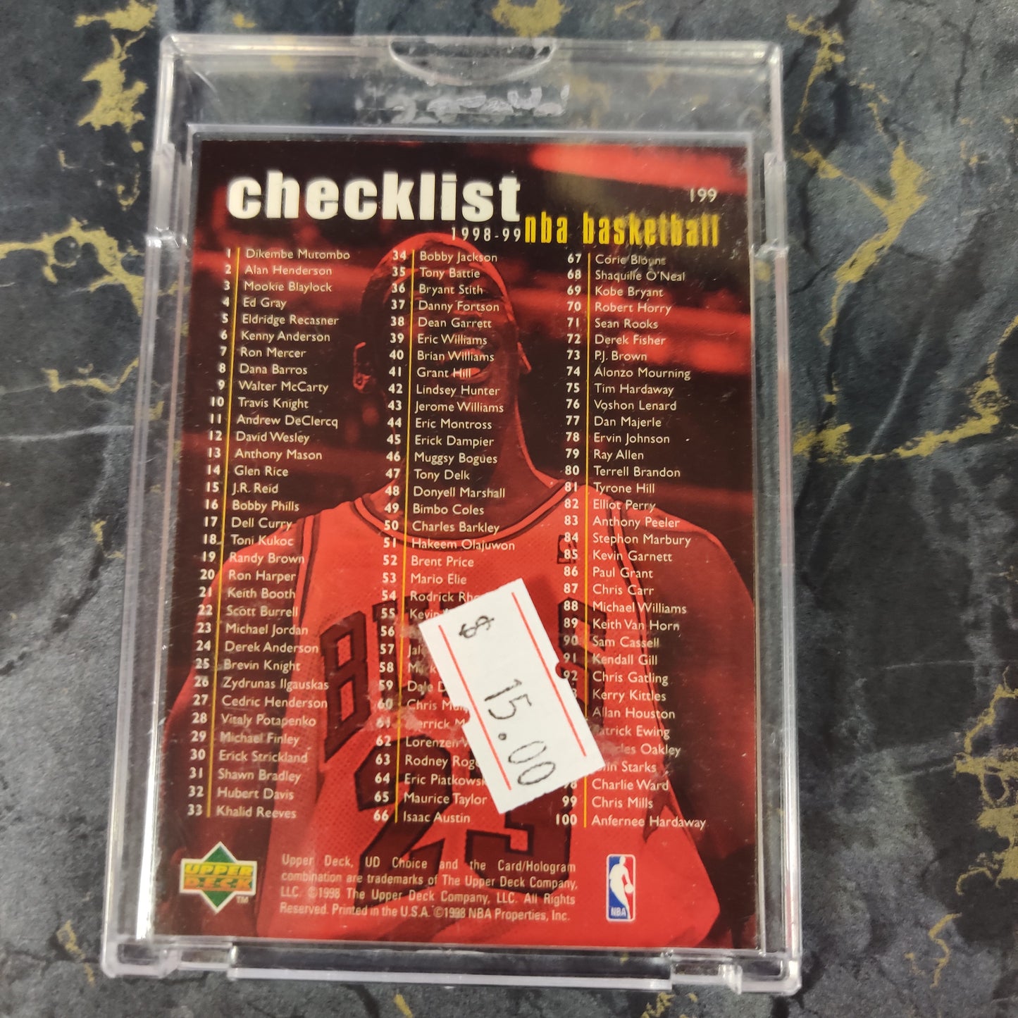 MICHEAL JORDAN CHICAGO BULLS 1998 CARD