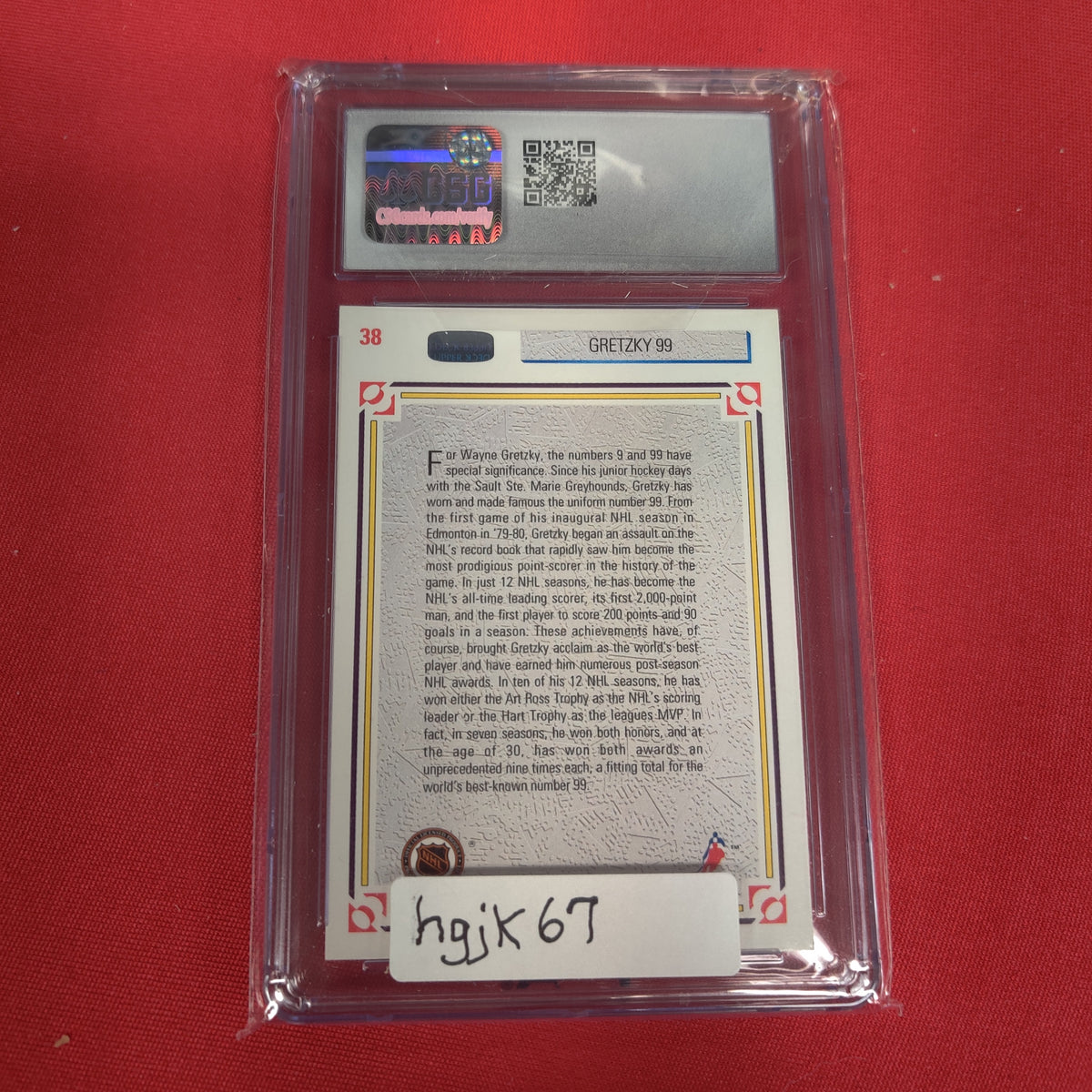GRADED WAYNE GRETZKY HOCKEY CARD