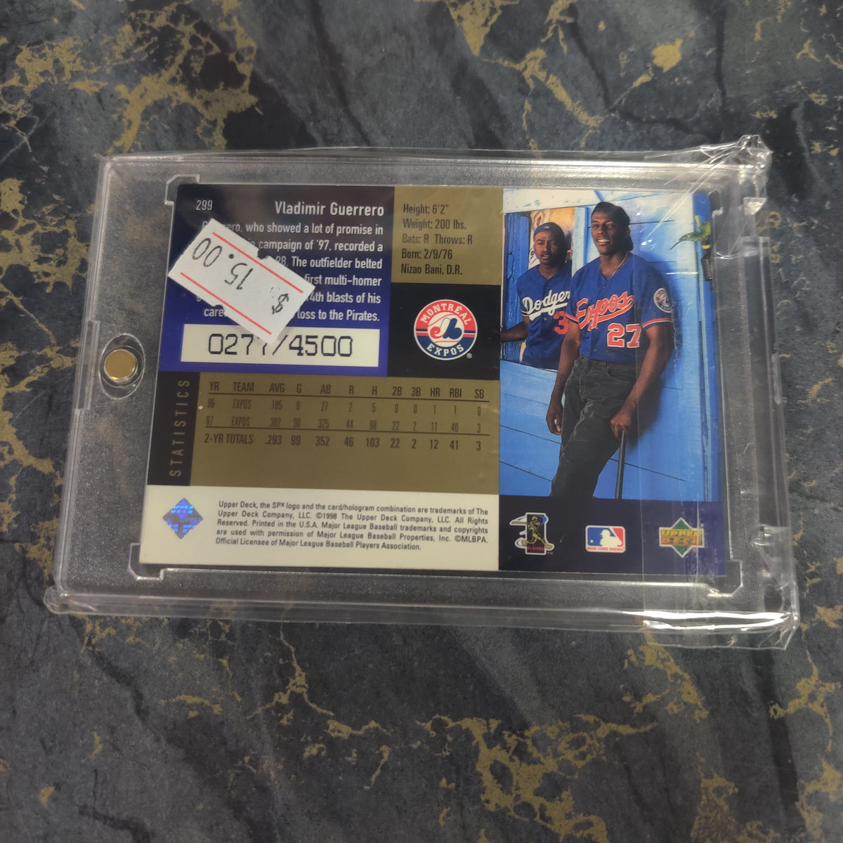 VLADIMIR GUERRERO RADIANCE BASEBALL UPPER DECK CARD 98'