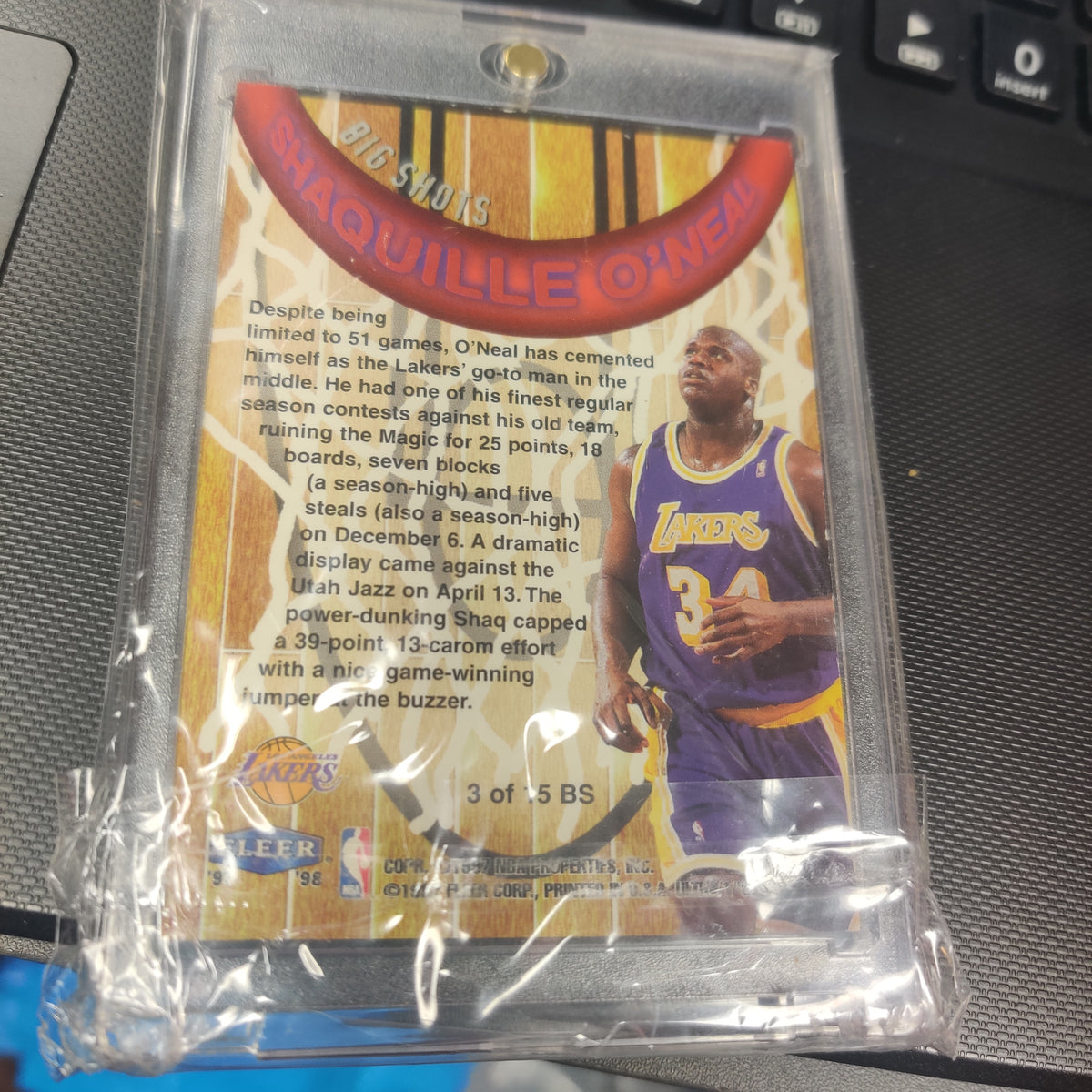BIG SHOTS SHAQUILLE O NEAL ULTRA BASKETBALL CARD 1997