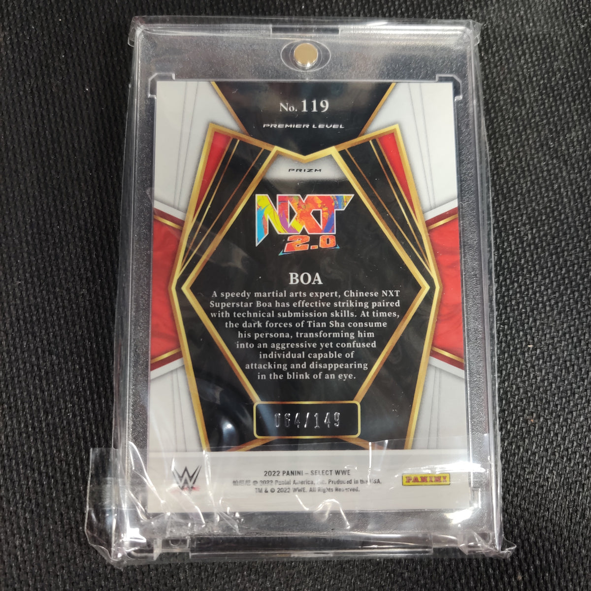 64/149 NEXT 2.0 PREMIER LEVEL PRIZM BOA 2022 PANINI WWE NO. 119