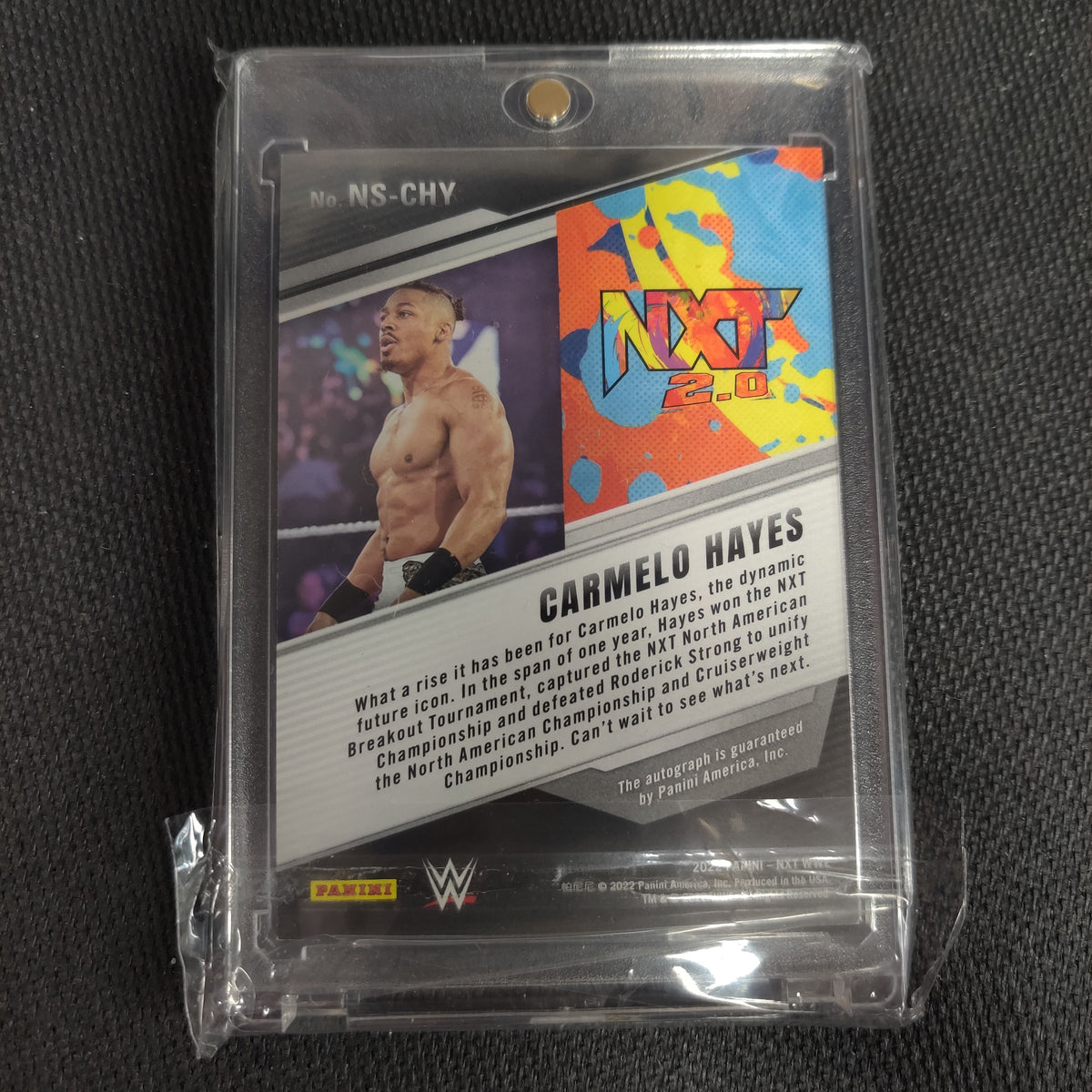 AUTOGRAPHED CARMELO HAYES 2022 PANINI WWE CARD