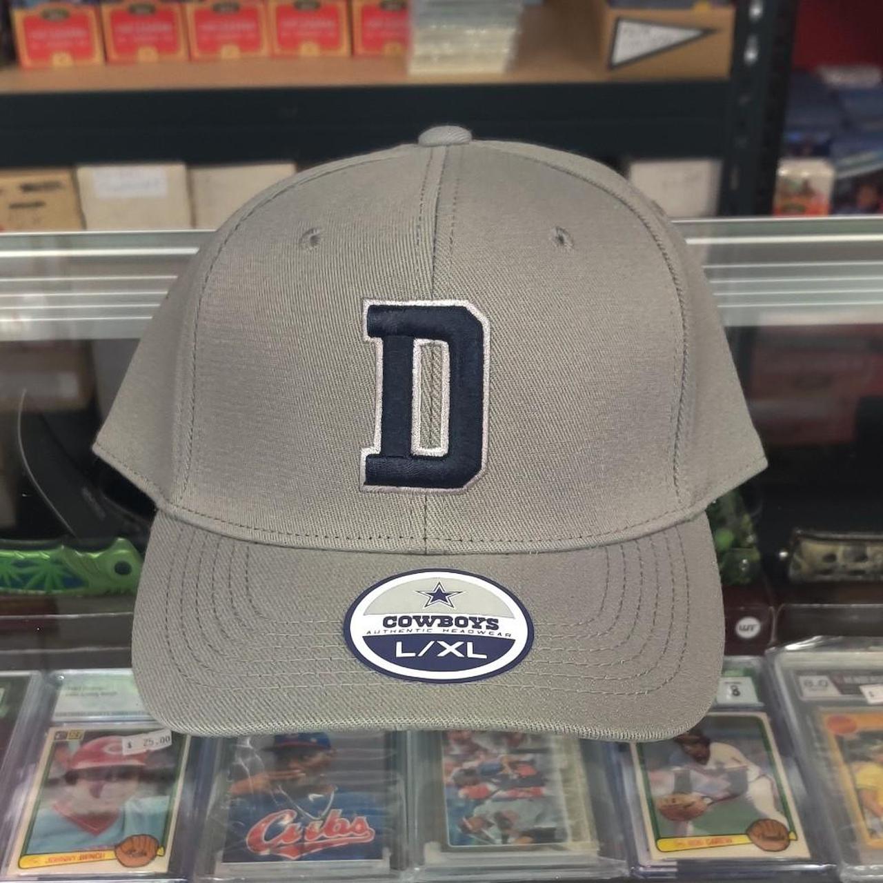 Gray NFL Dallas Cowboys cap with white and navy blue 'D' logo, size L/XL #cowboys #football