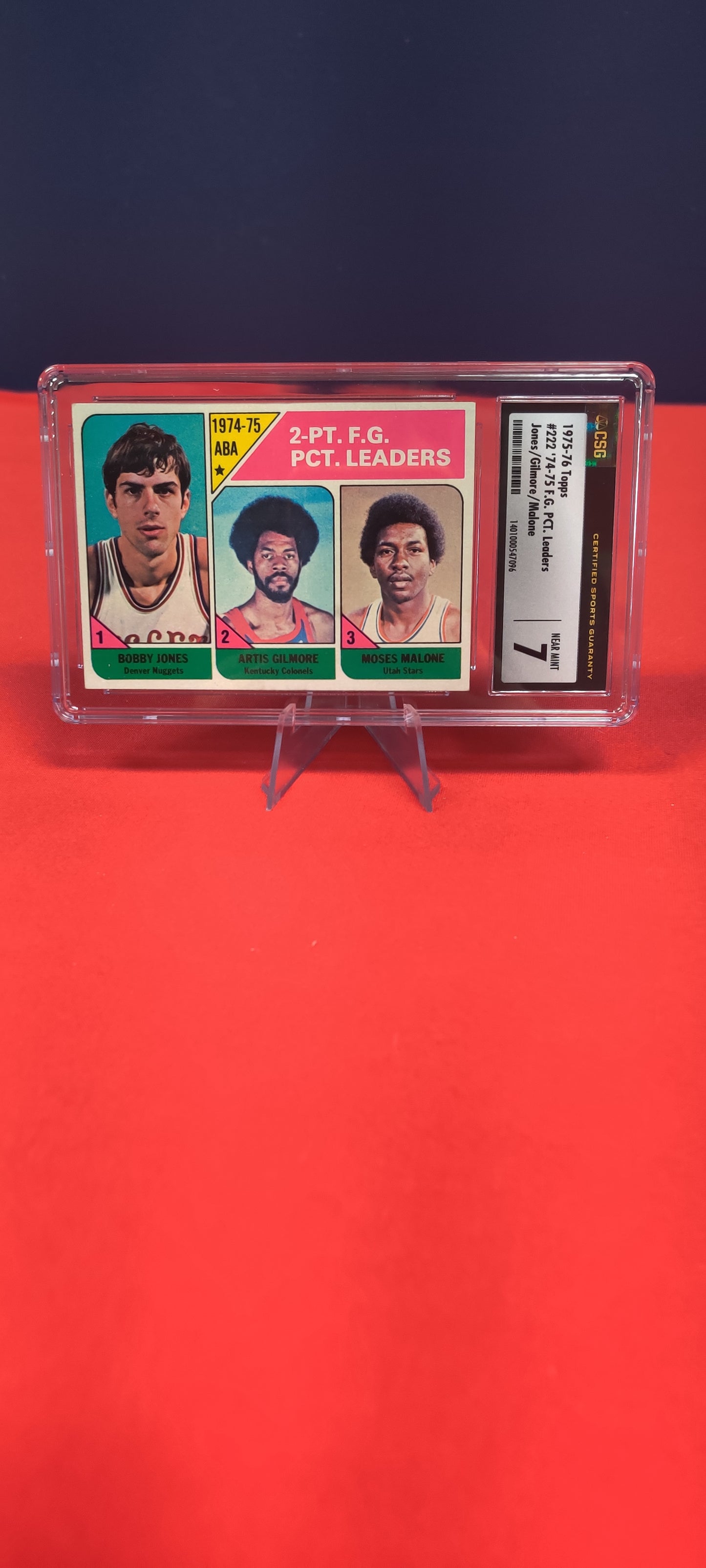 1975-76 Topps #222 '74-75 F.G. PCT. LEaders Jones/Gilmore/Malone