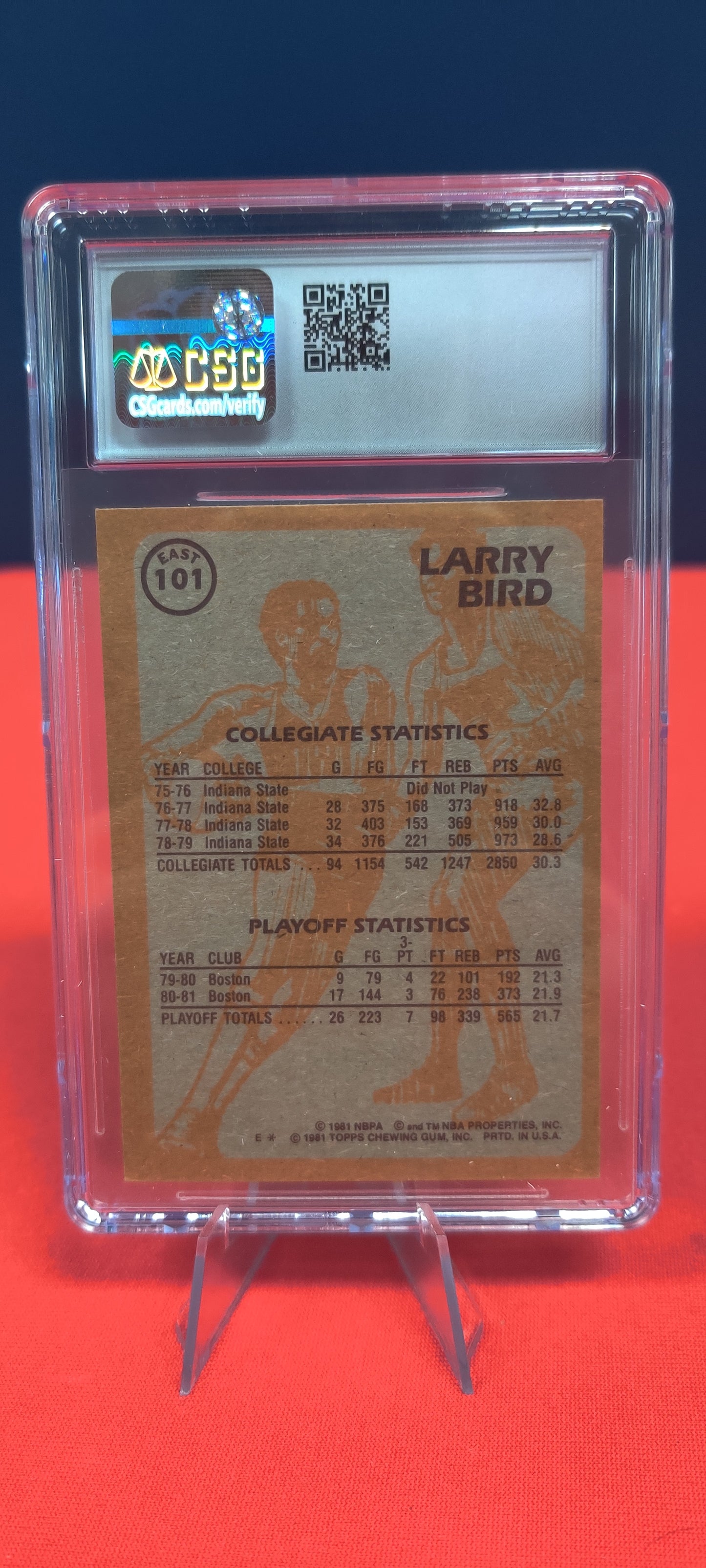 1981-82 Topps #E101 Larry Bird Super Action