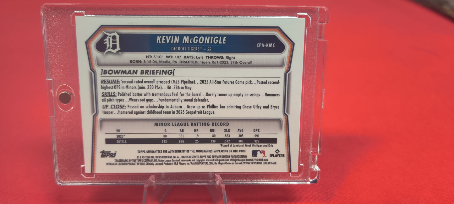 2026 Topps Kevin McGonigle Autograph Issue