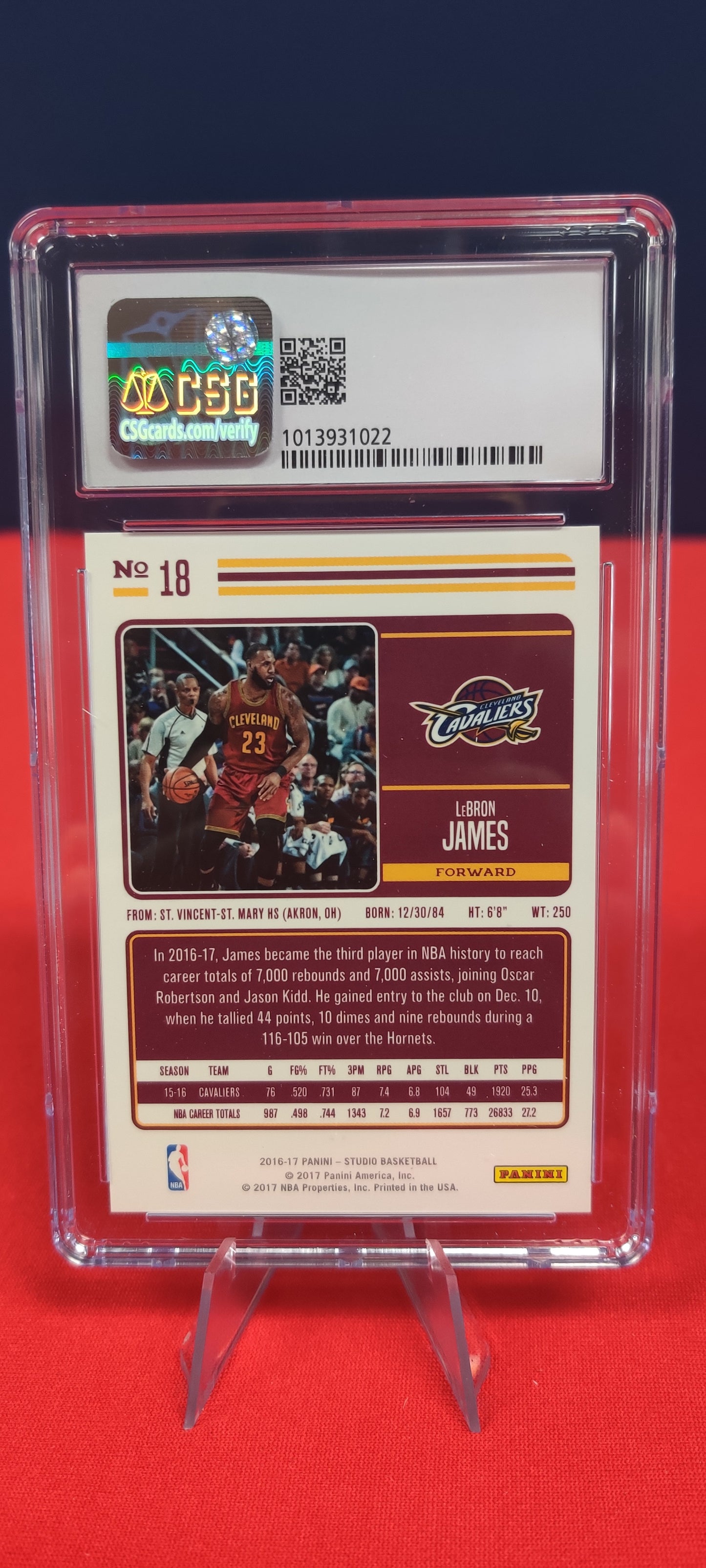 2016-17 Panini Studio #18 LeBron James