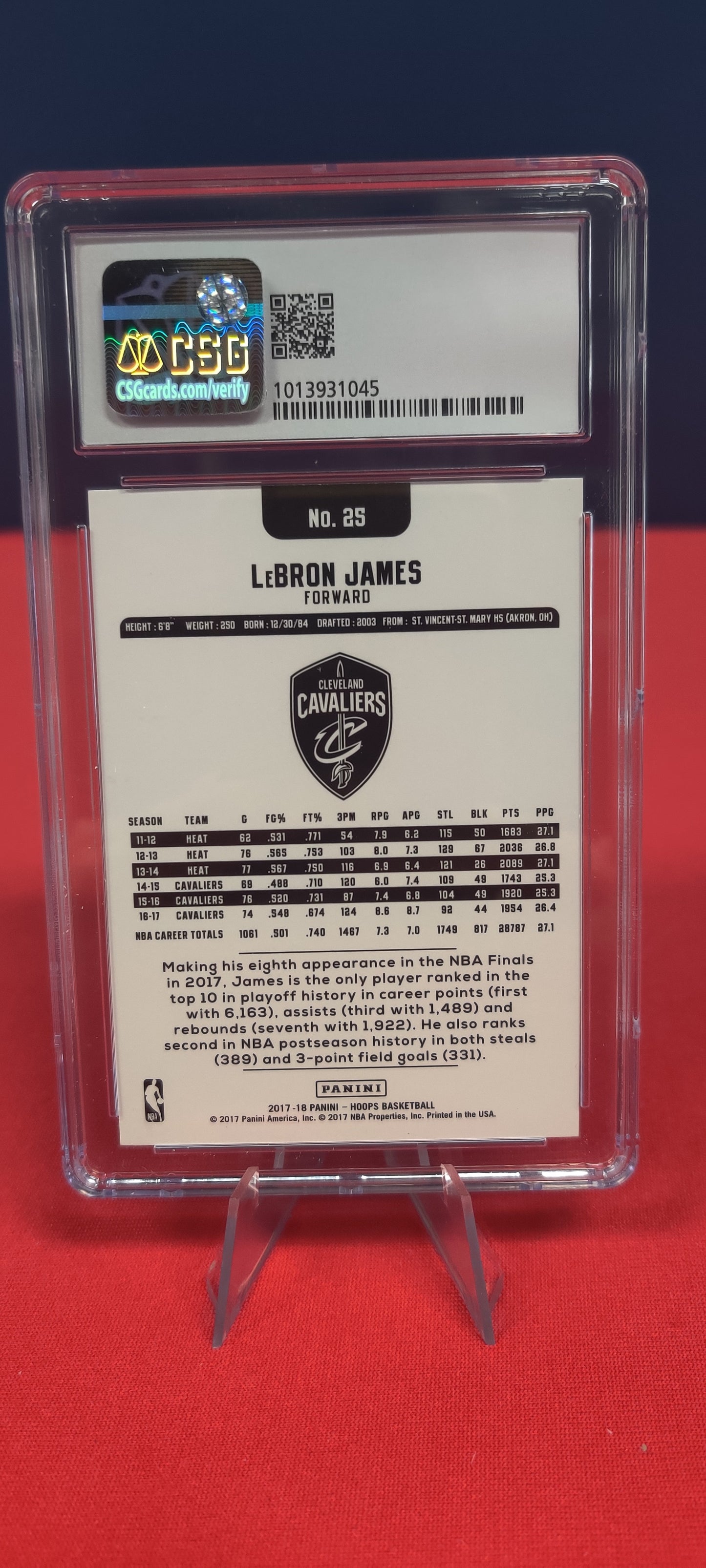 2017-18 Panini Hoops #25 Lebron James