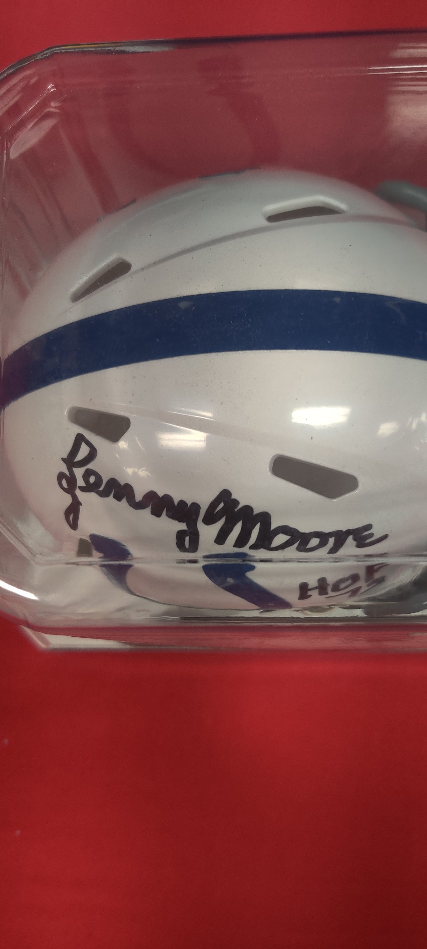 NFL Mini Helmet, Lenny Moore, Autographed
