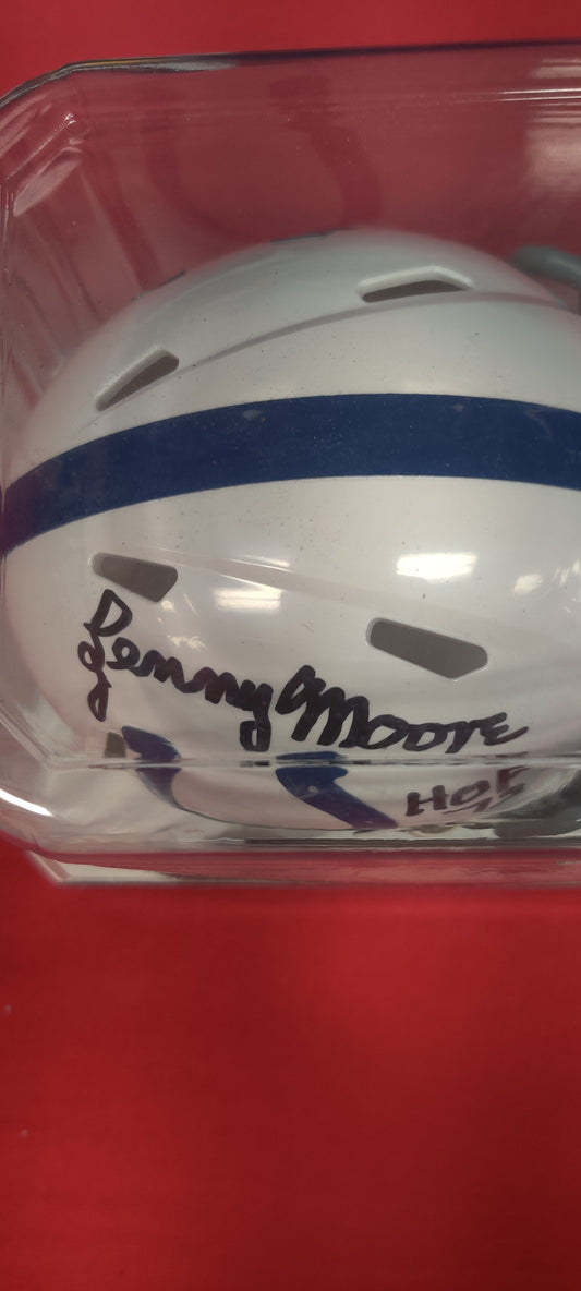 NFL Mini Helmet, Lenny Moore, Autographed