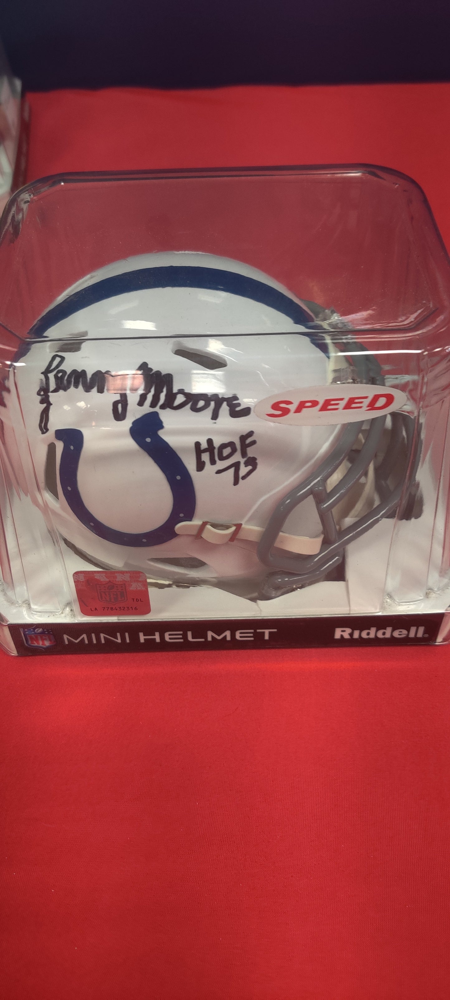 NFL Mini Helmet, Lenny Moore, Autographed