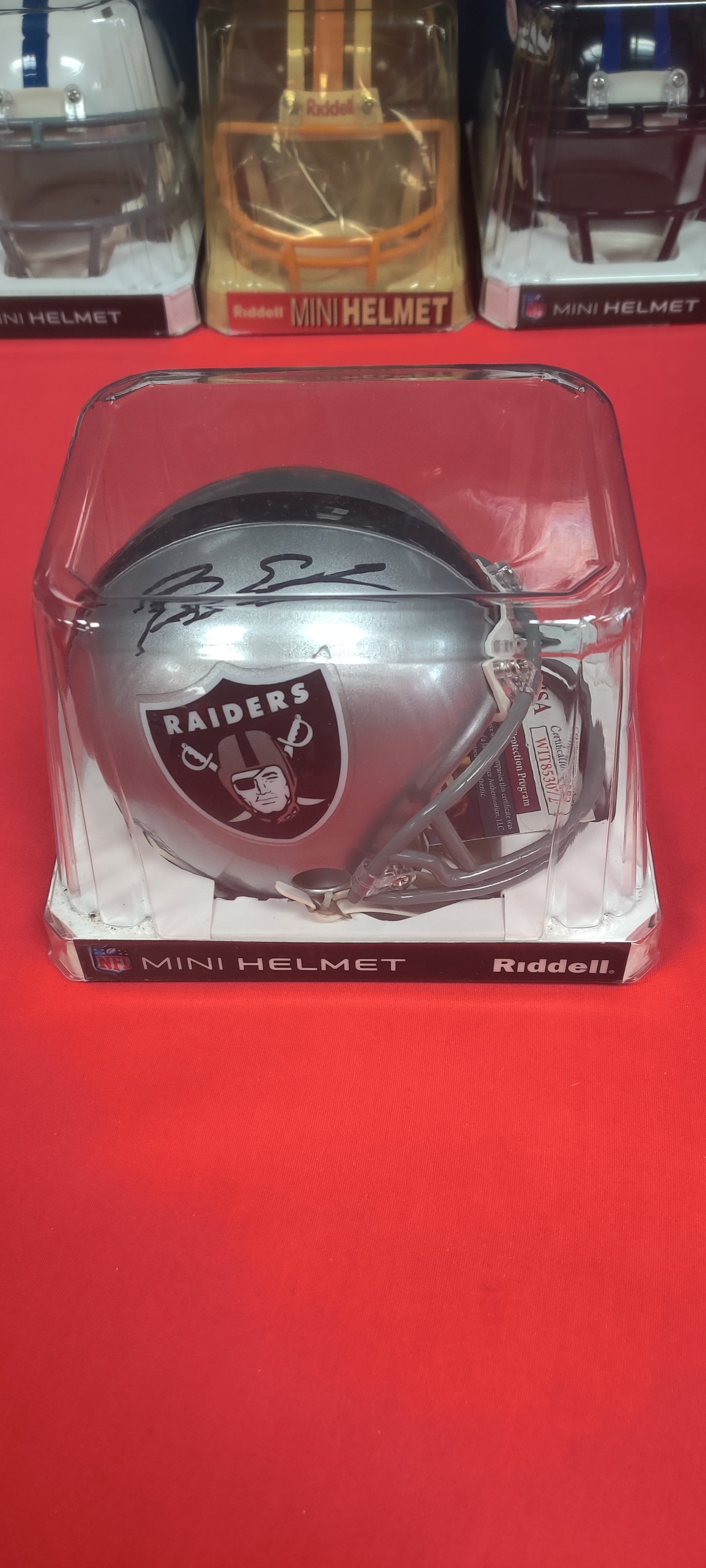 NFL Mini Helmet, Autographed by Bryan Edwards