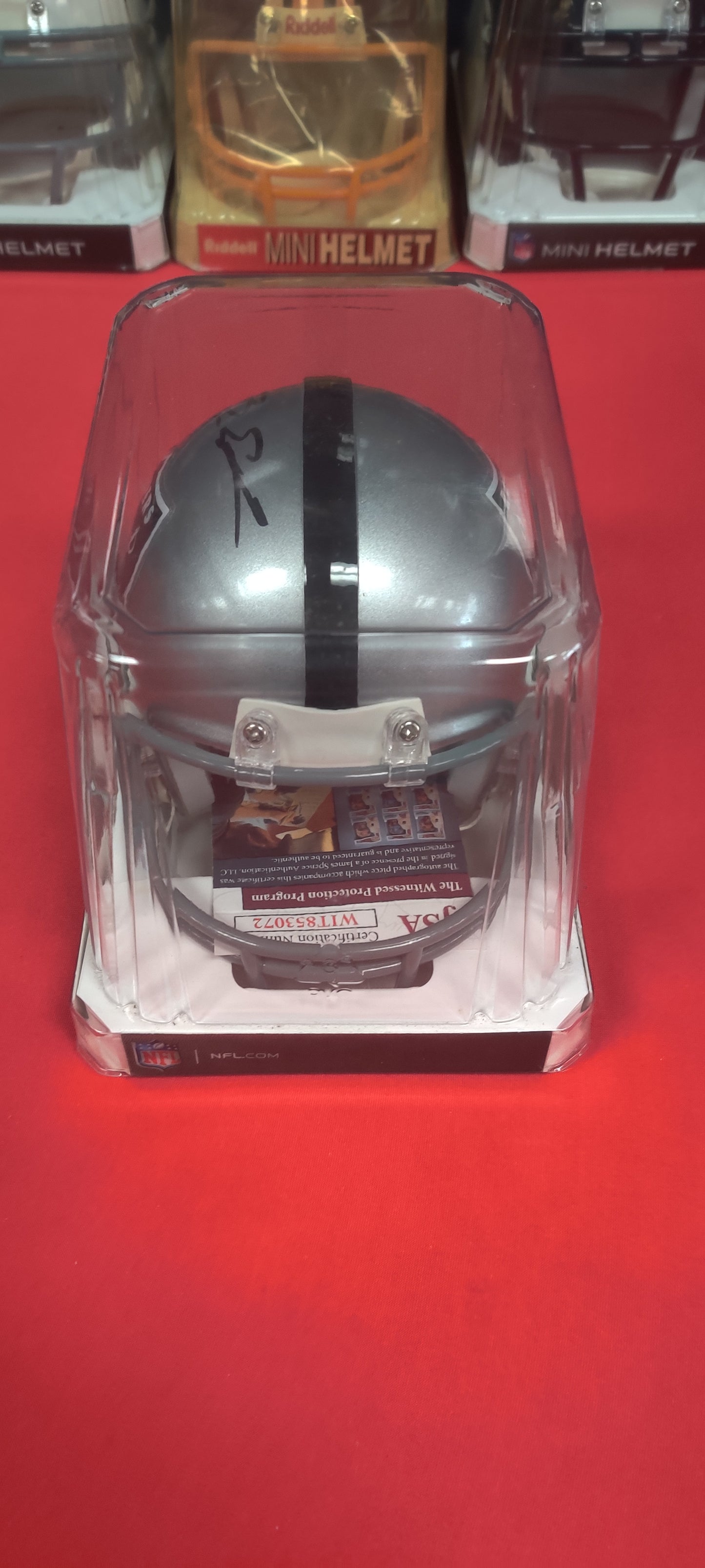NFL Mini Helmet, Autographed by Bryan Edwards