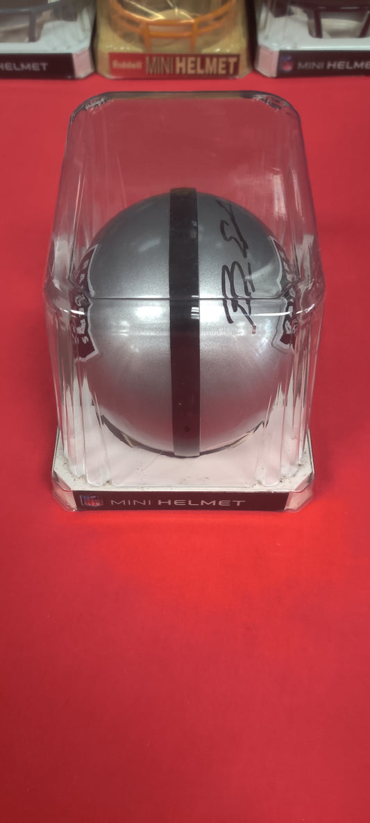 NFL Mini Helmet, Autographed by Bryan Edwards