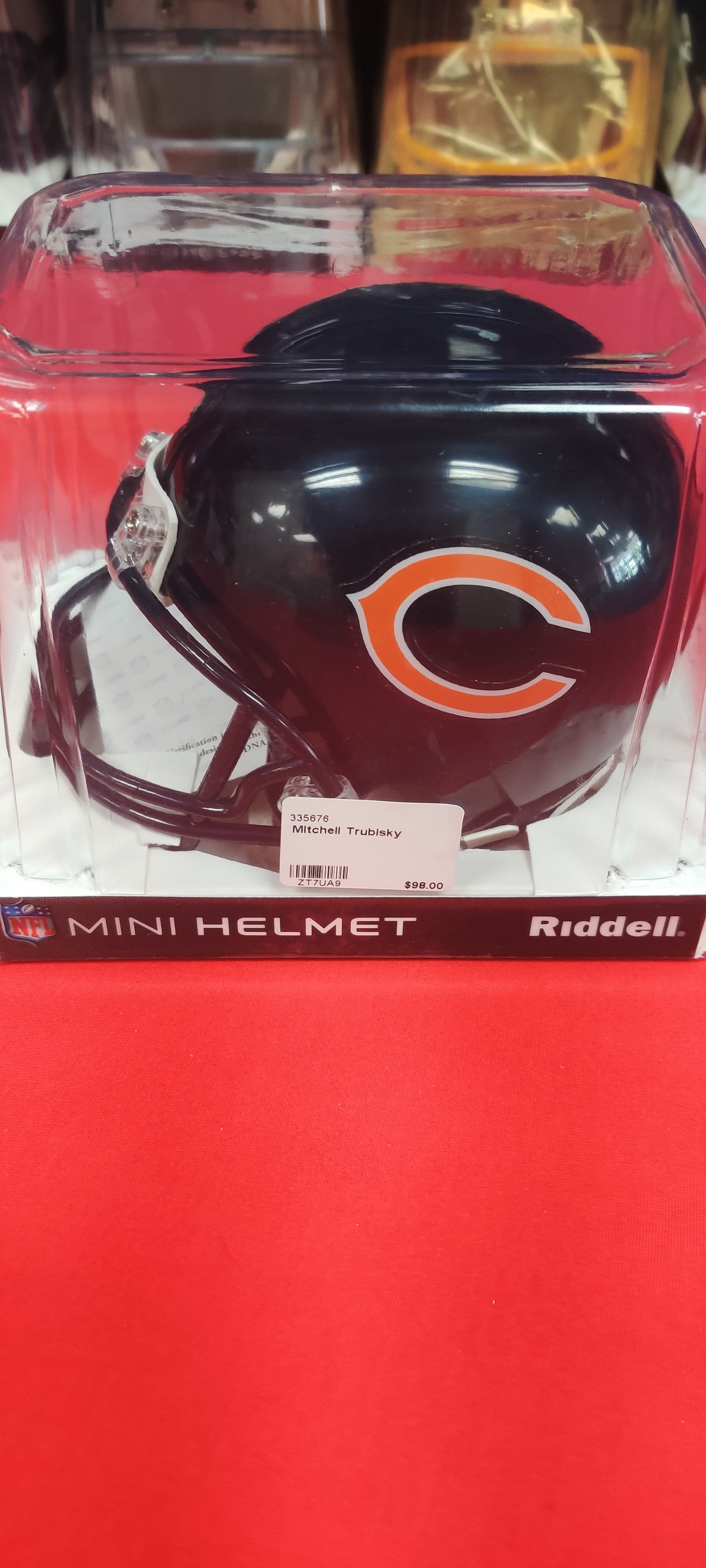 NFL Mini Helmet, Autographed By Mitchel Trubisky