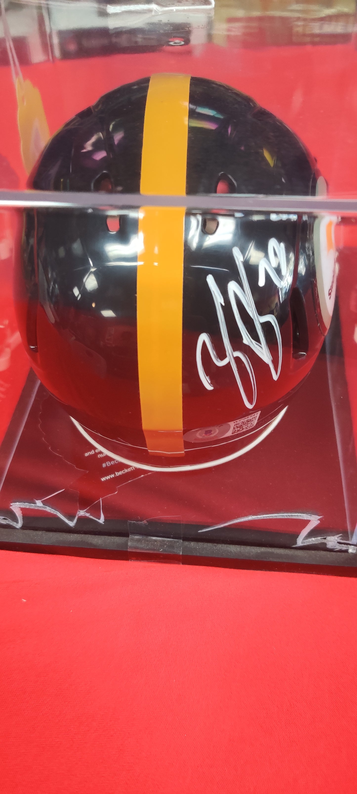 NFL Mini Helmet, Autographed by Zack Banner