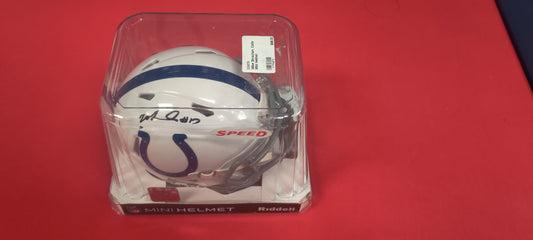NFL Mini Helmet, Autographed by Mike Strachan