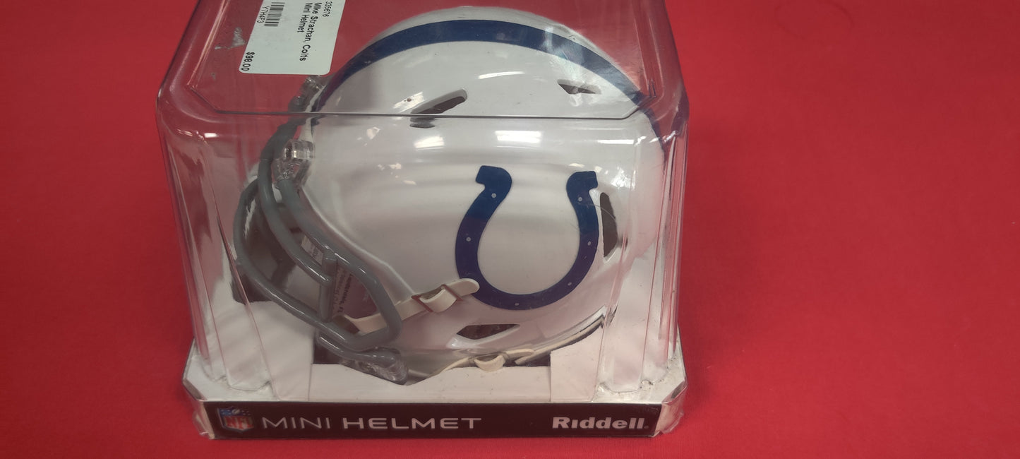 NFL Mini Helmet, Autographed by Mike Strachan