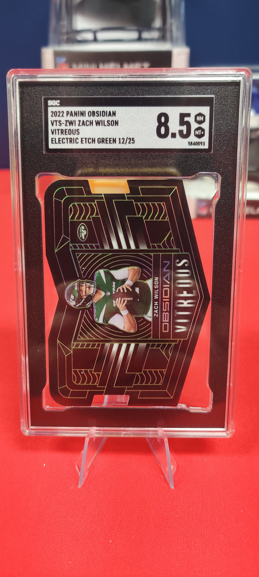 2022 Panini Obsidian VTS-ZWI Zach Wilson Vitreous Electric Etech Green 12/25