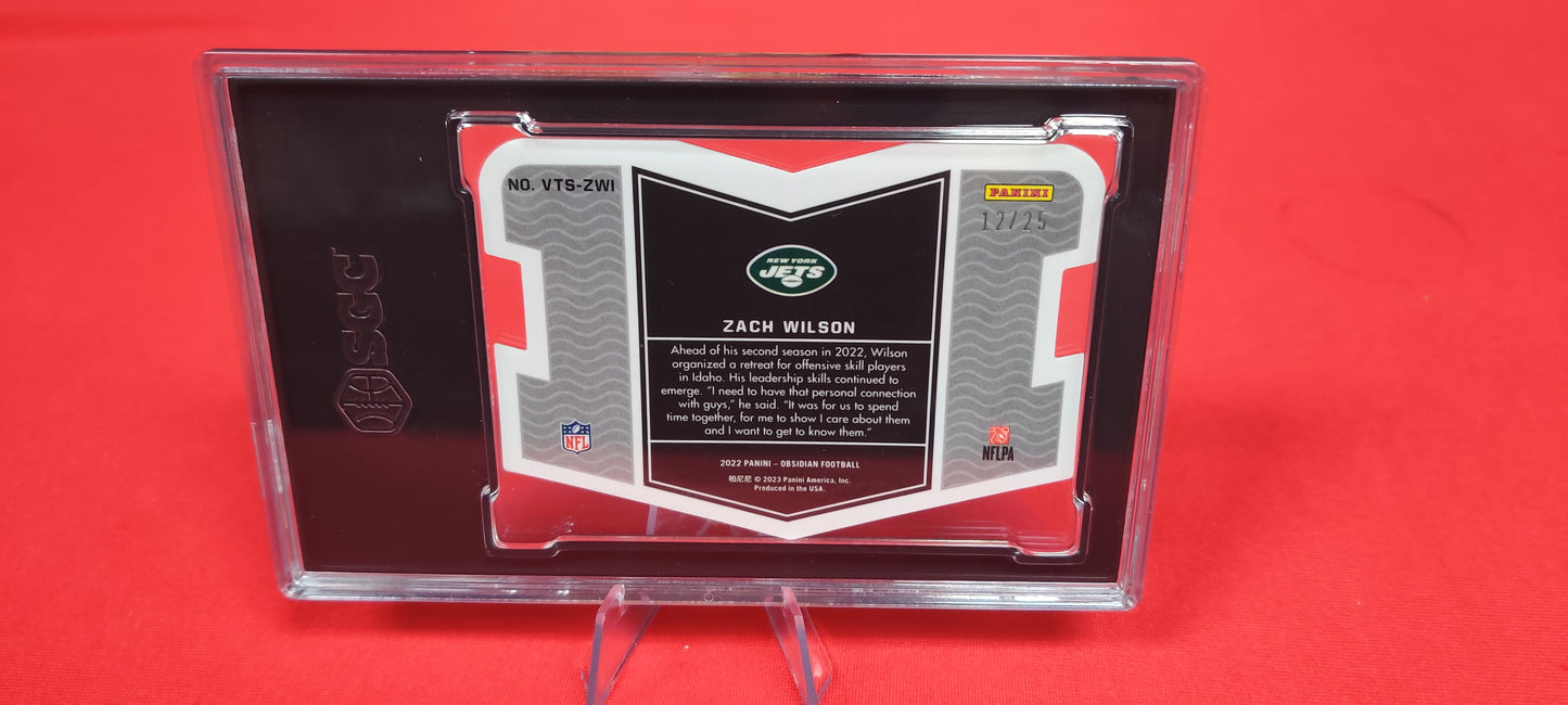 2022 Panini Obsidian VTS-ZWI Zach Wilson Vitreous Electric Etech Green 12/25