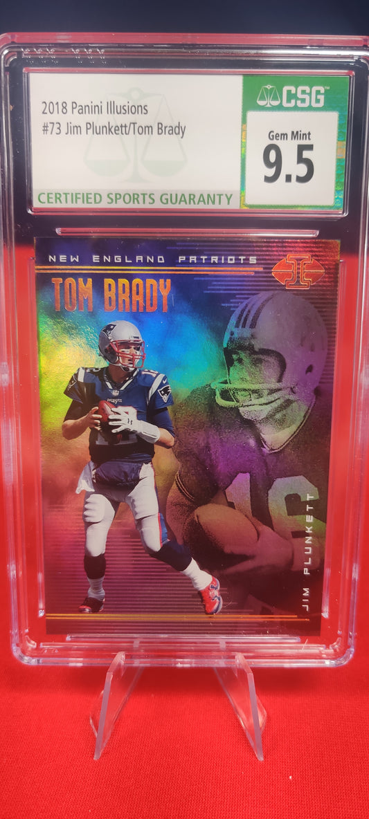 2018 panini Illusions #73 Jim Plunkett/Tom Brady