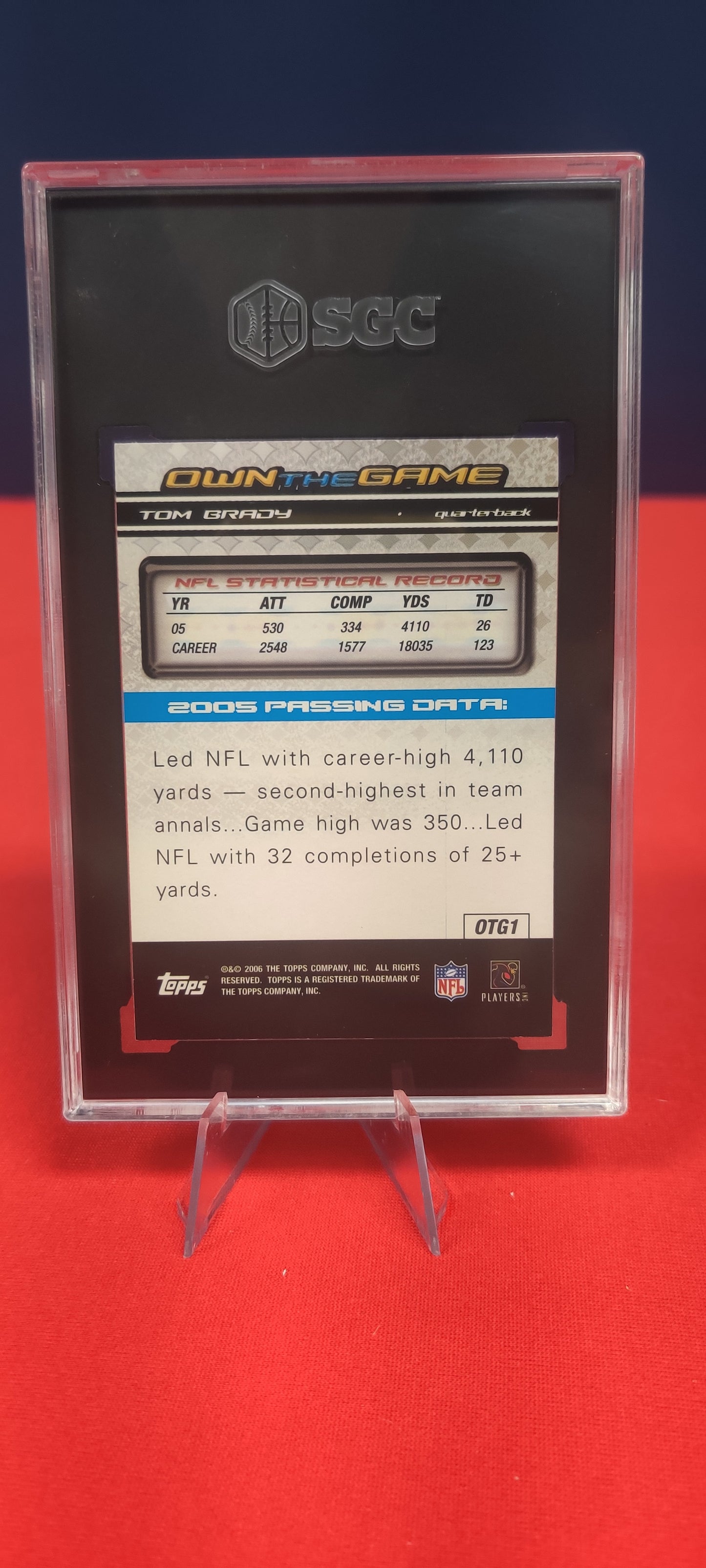 2006 Topps OTG1 Tom Brady Own the Game