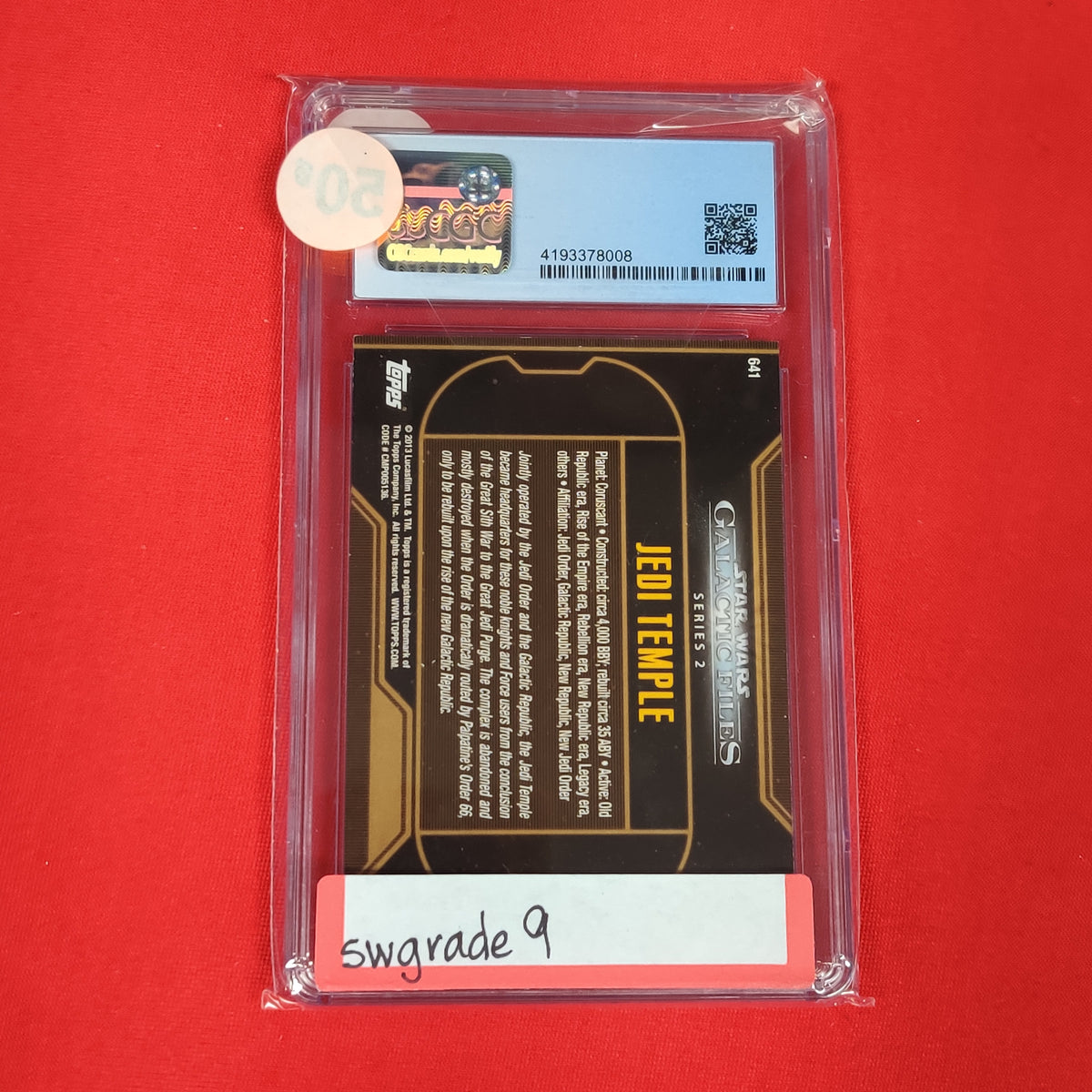 JEDI TEMPLE TOPPS CARD