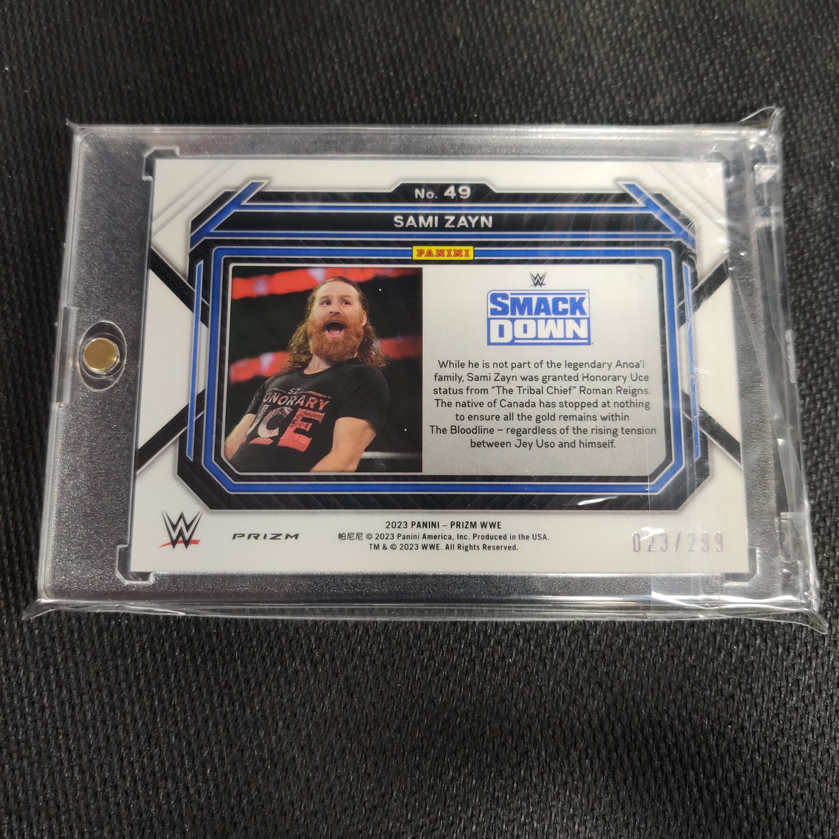 SAMK ZAYN PANINI PRIZM WWE CARD 23/299 SMACKDOWN 2023