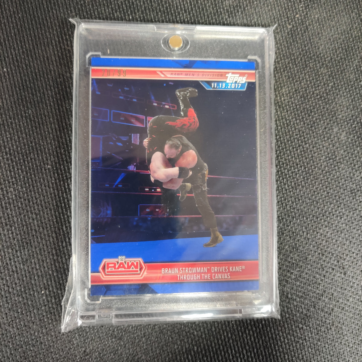 RAW WWE BRAUN STROWMAN DRIVES KANE THROUGH THE CANVAS 2019