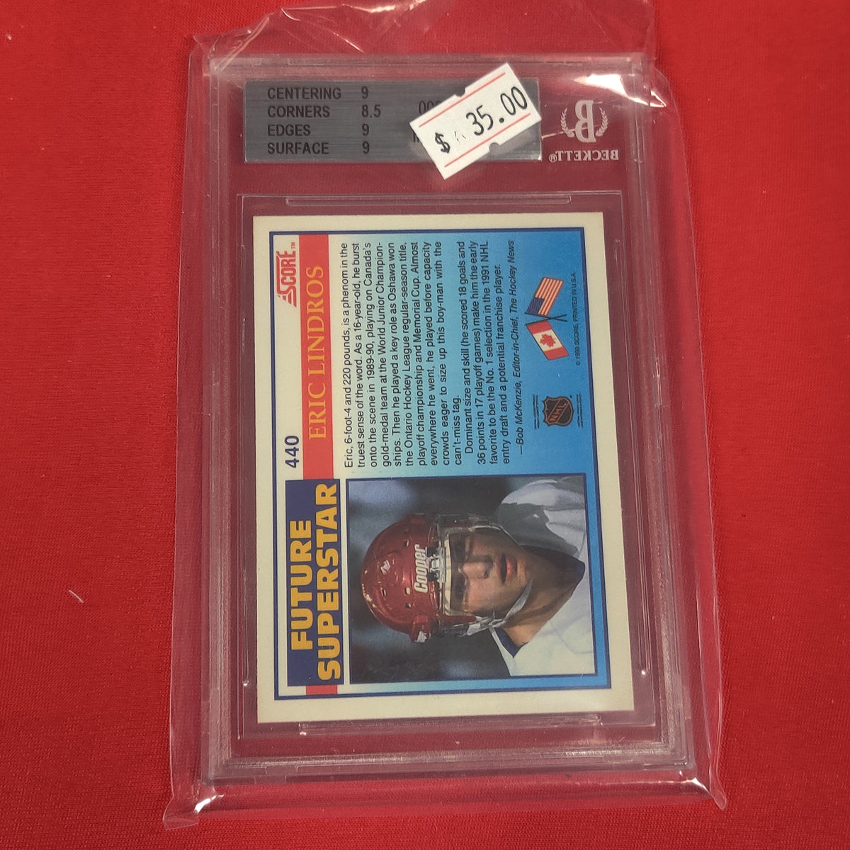 FUTURE SUPERSTARS ERIC LINDROS 1990-91 SCORE HOCKEY CARD