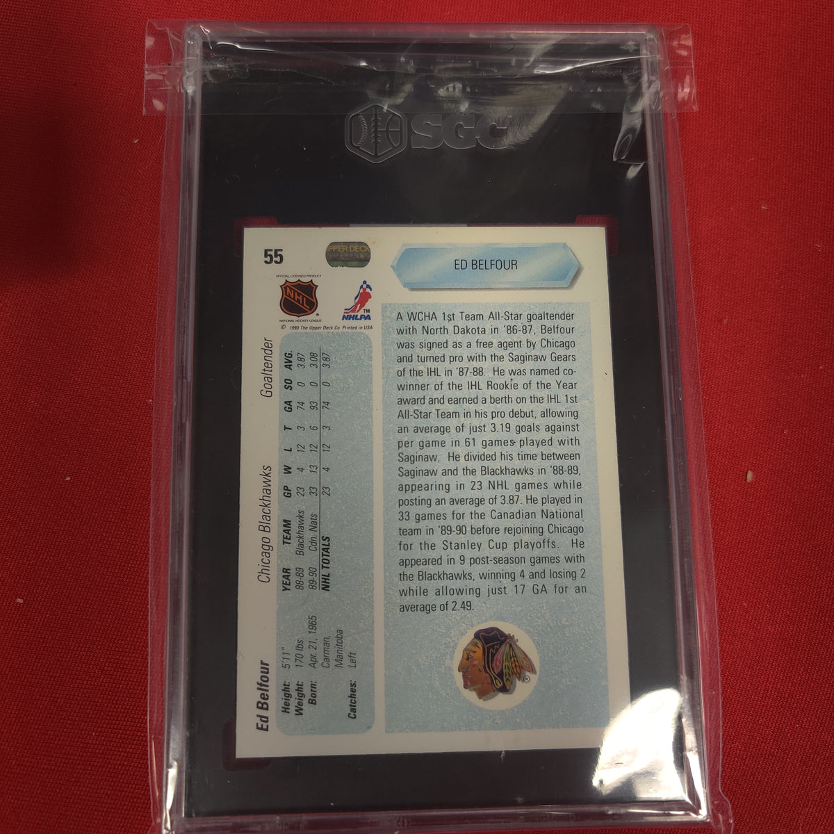 ED BELFOUR GRADED HOCKEY CARD