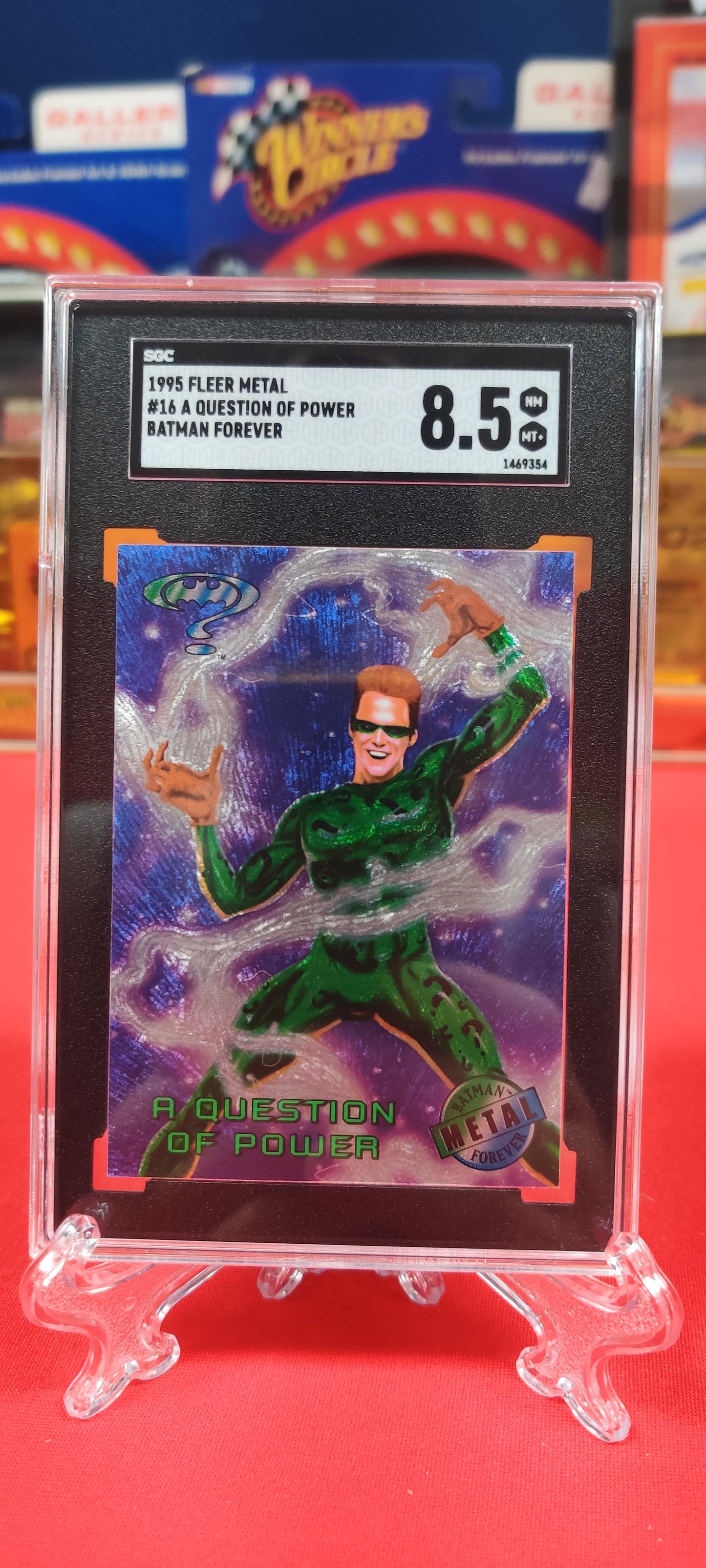 1995 fleer metal #16 a question of power Batman forever