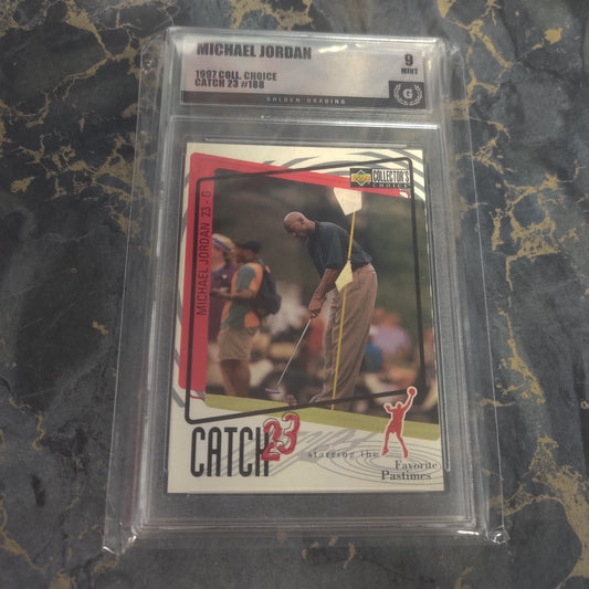GRADED MICHEAL JORDAN GOLF CARD 1997 COLL CHOICE CATCH 23 #188