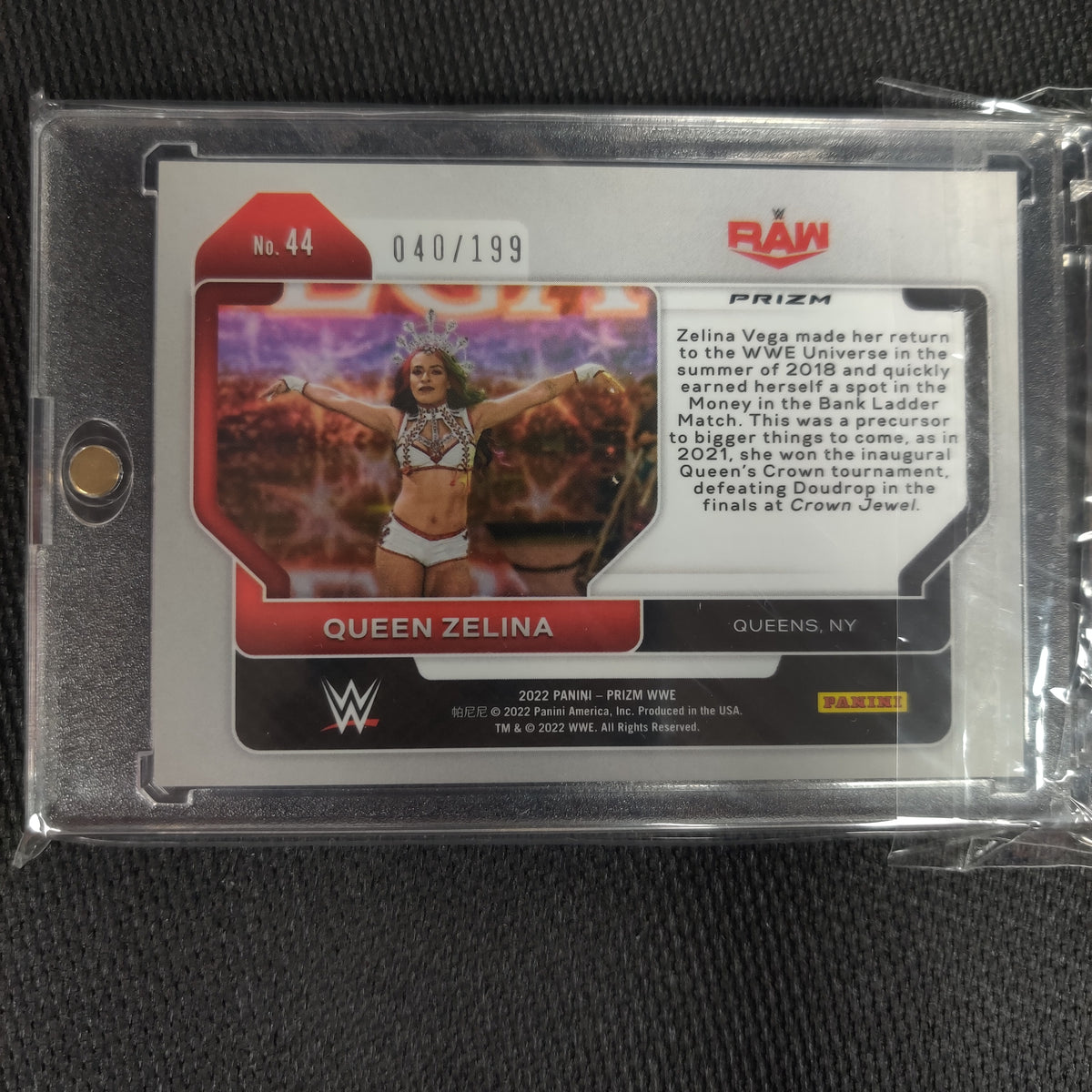 QUEEN ZELINA 40/199 2022 PRIZM PANINI WWE RAW CARD