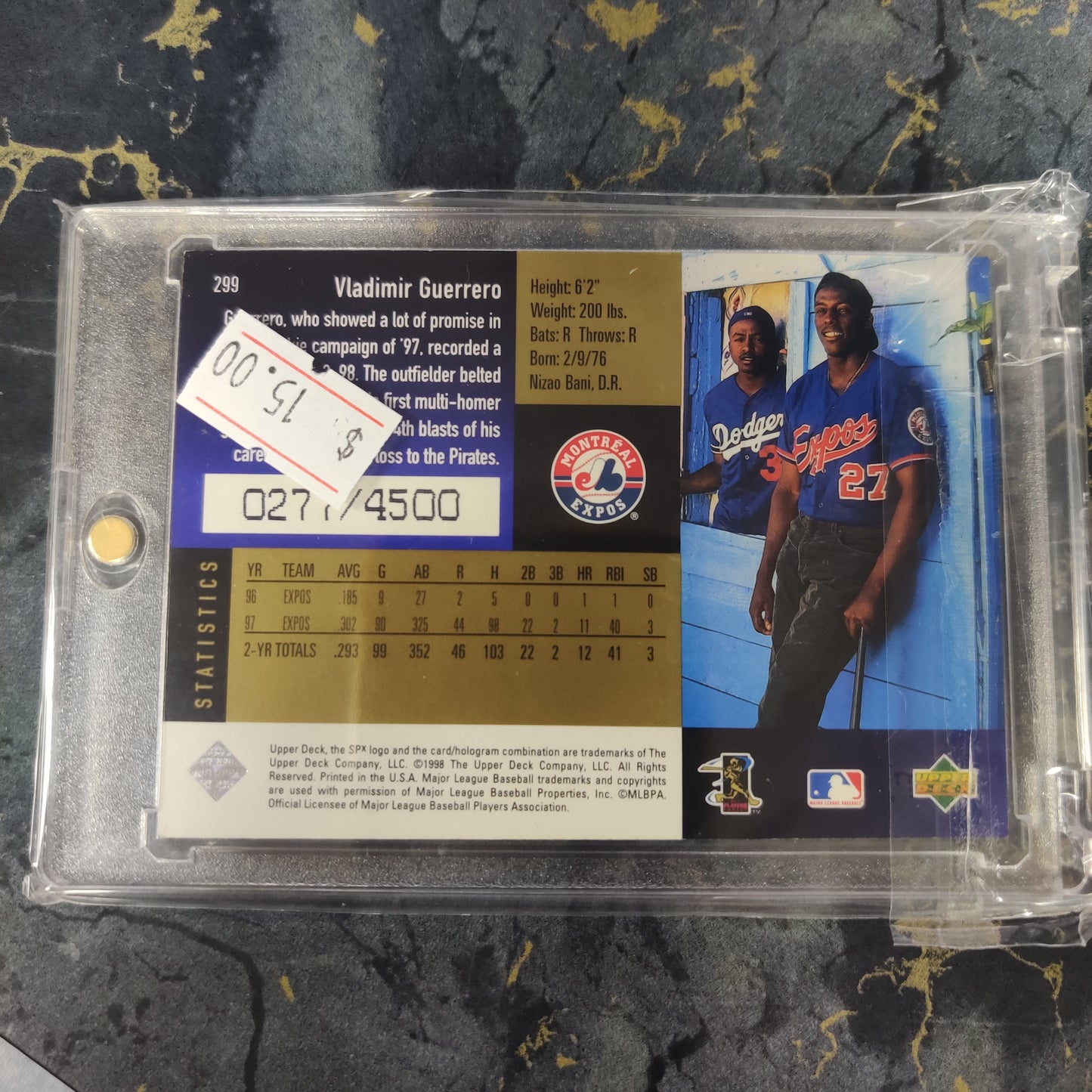 NUMBERED VLADIMIR GUERRERO CARD 1998