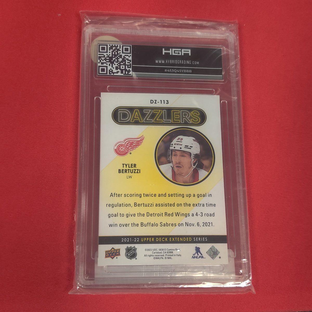 TYLER BERTUZZI DAZZLERS HOCKEY CARD