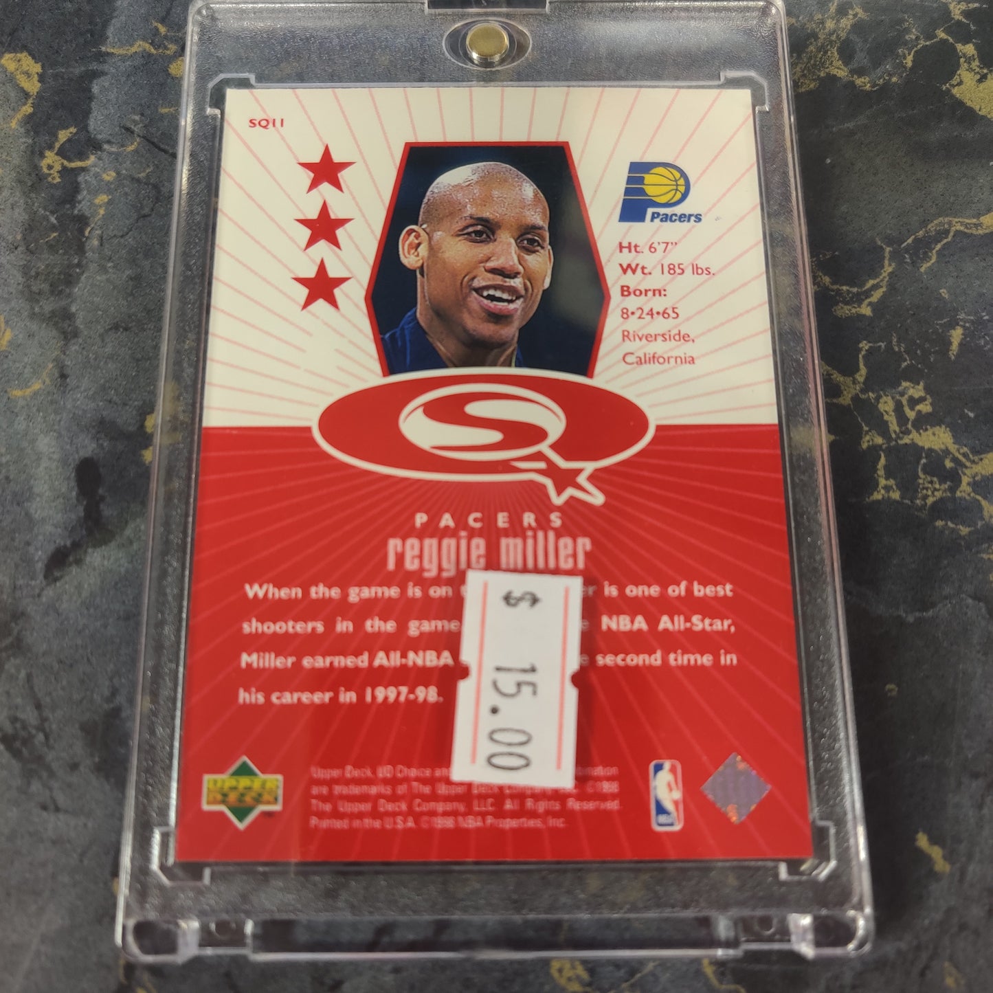 REGGIE MILLER PACERS STARQUEST 1998 CARD
