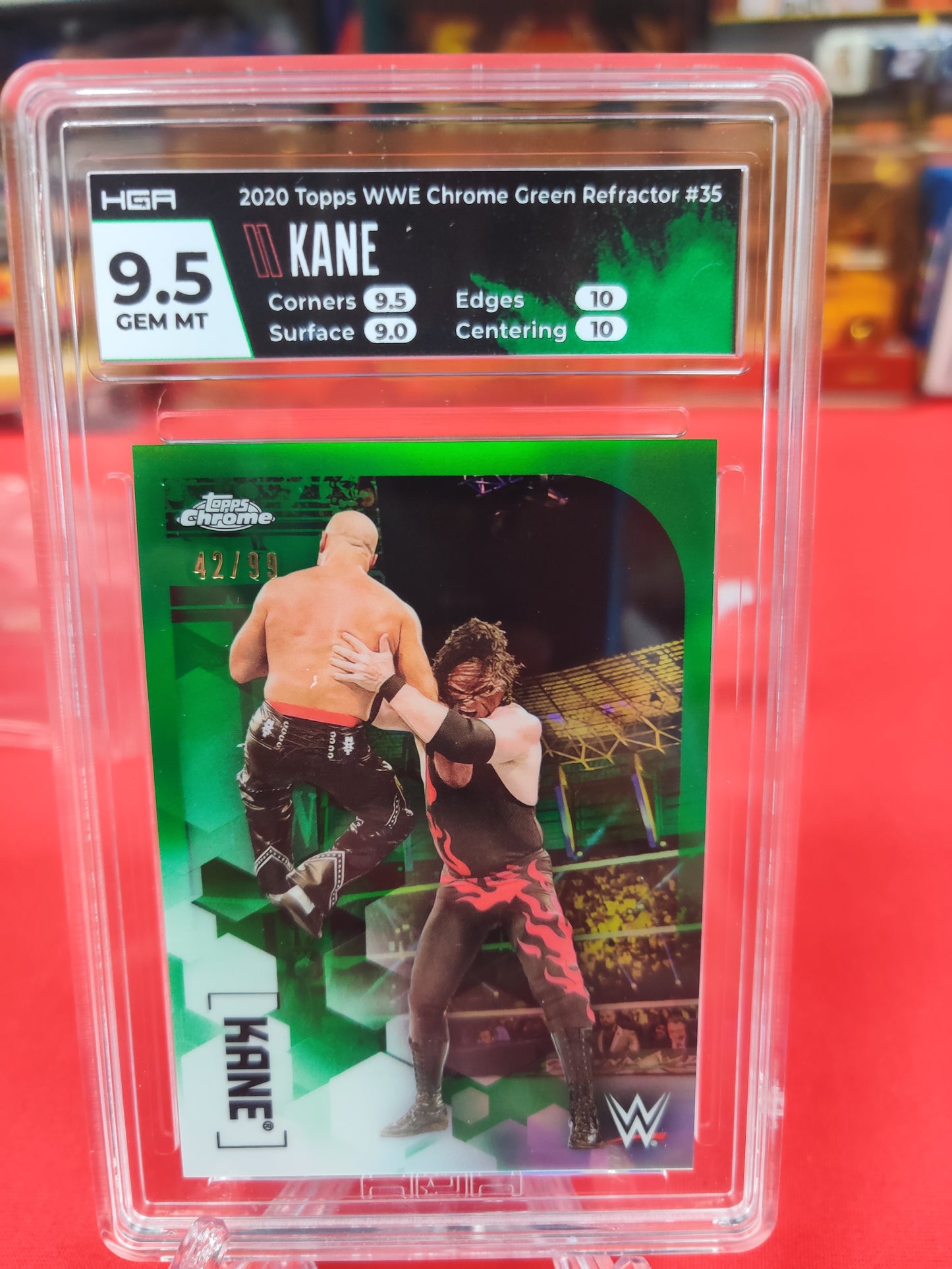 2020 Topps WWE Chrome Green Refractor #35 42/99