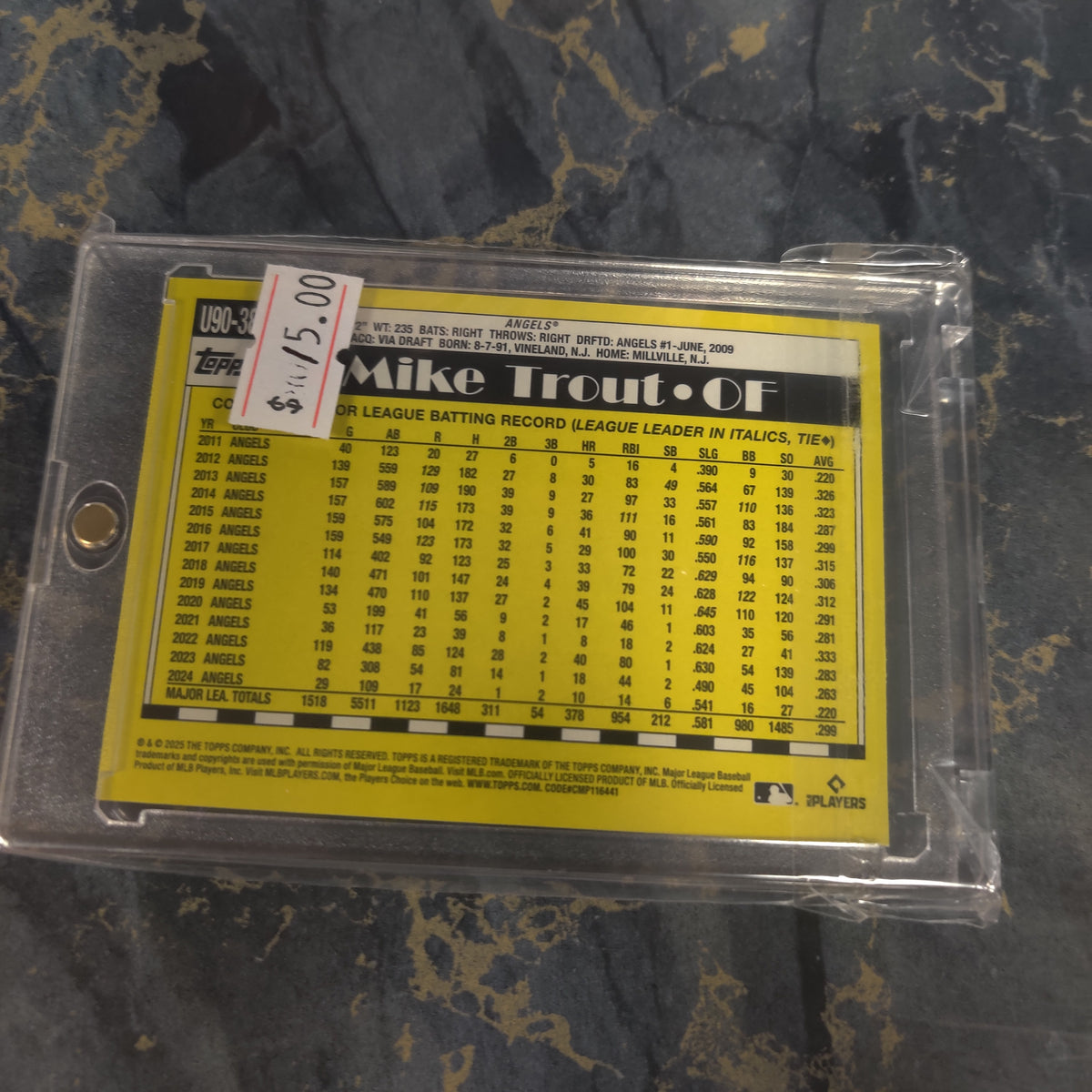 MIKE TROUT ANGELS 35TH ANNIVERSARY BASEBALL TOPPS 2025