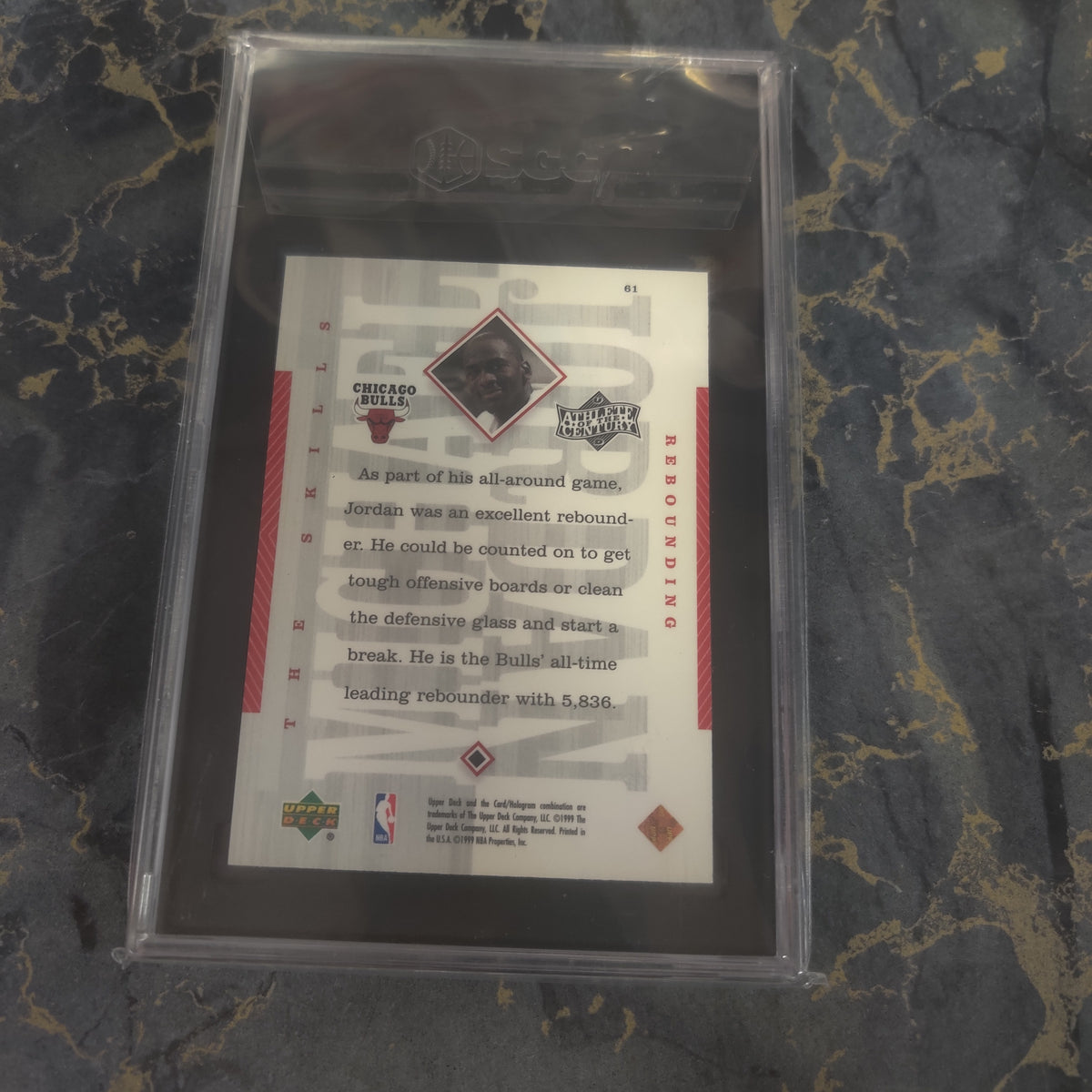 GRADED 1999 UD ATHLETE OF THE CENTURY #61 MICHEAL JORDAN BASKETBALL CARD