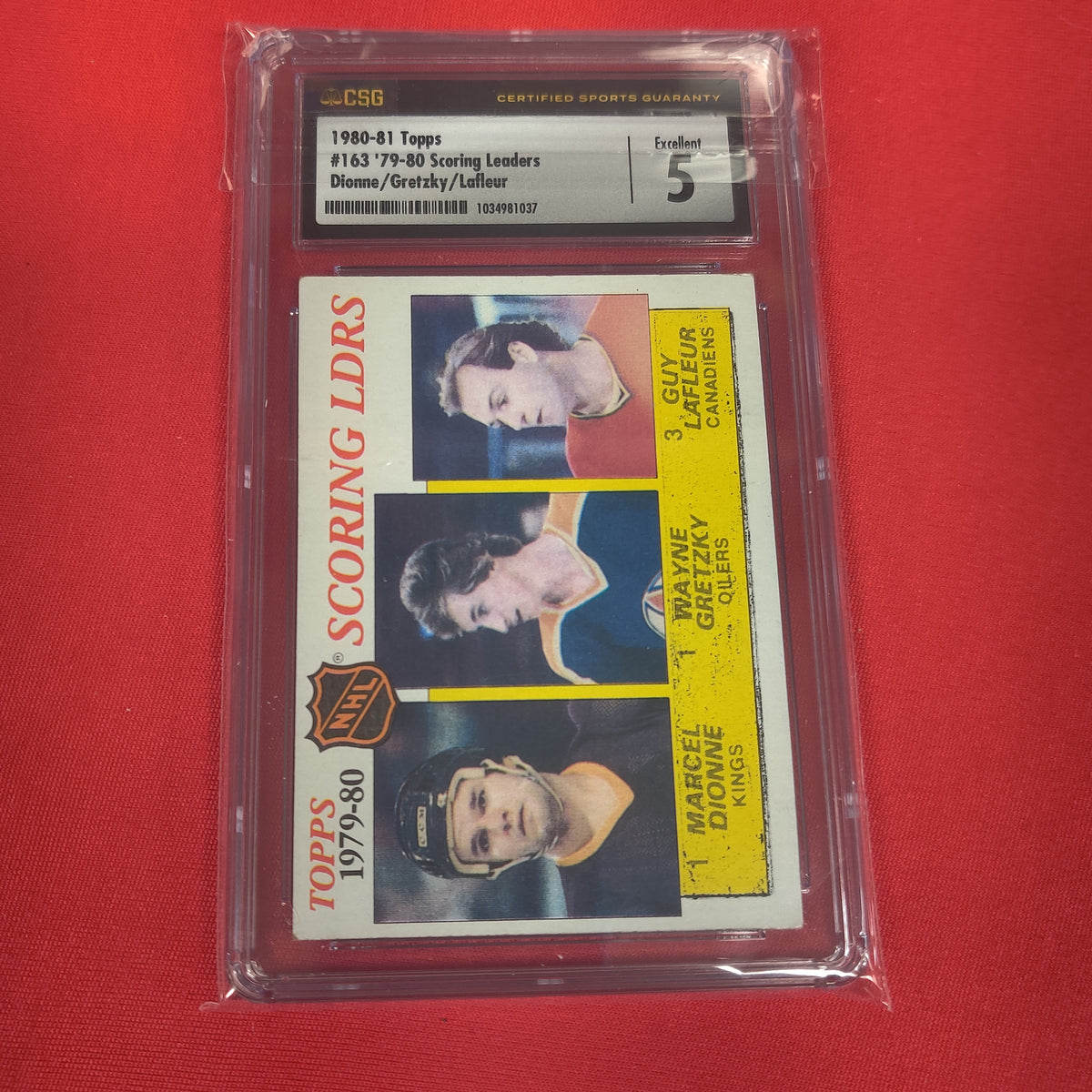 1980-81 TOPPS SCORING KEADERS DIONNE GRETZKY LAFLEUR