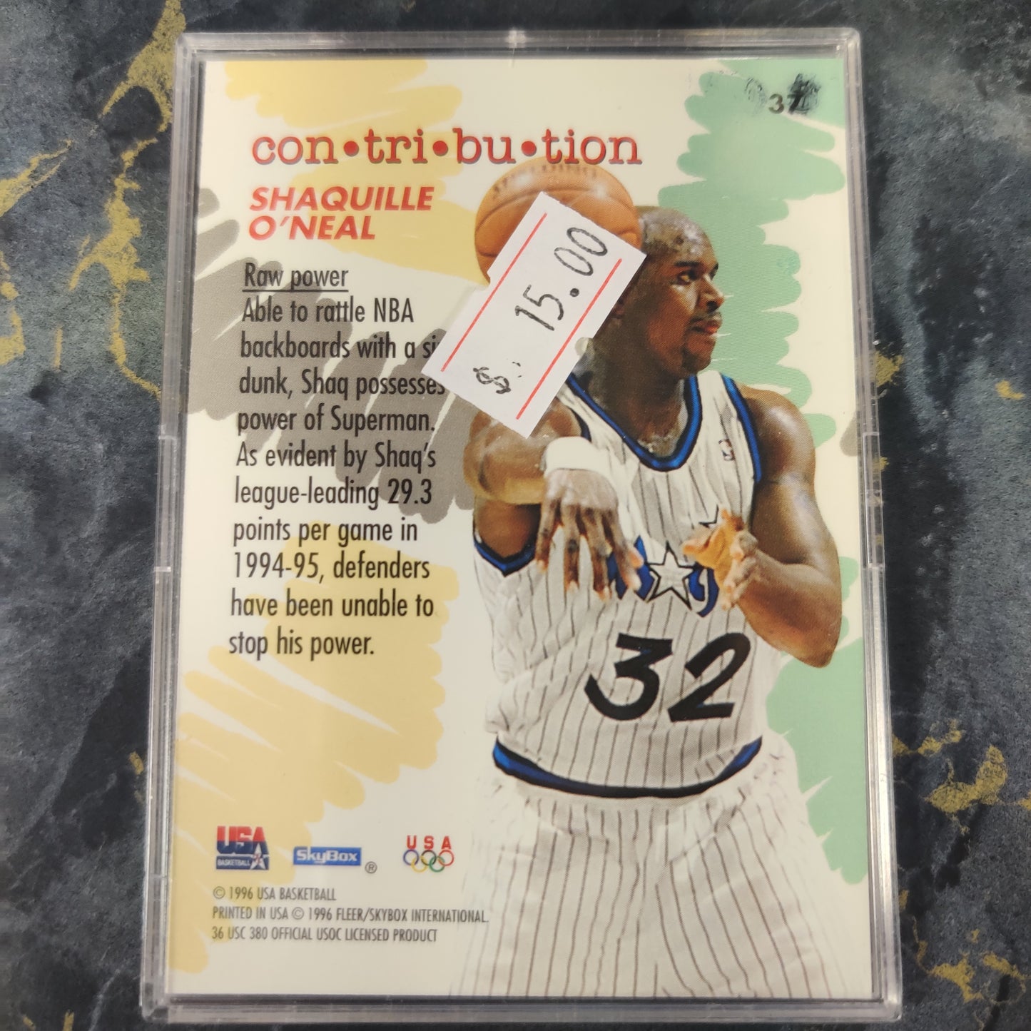 1996 SHAQUILLE O NEAL 37 CARD