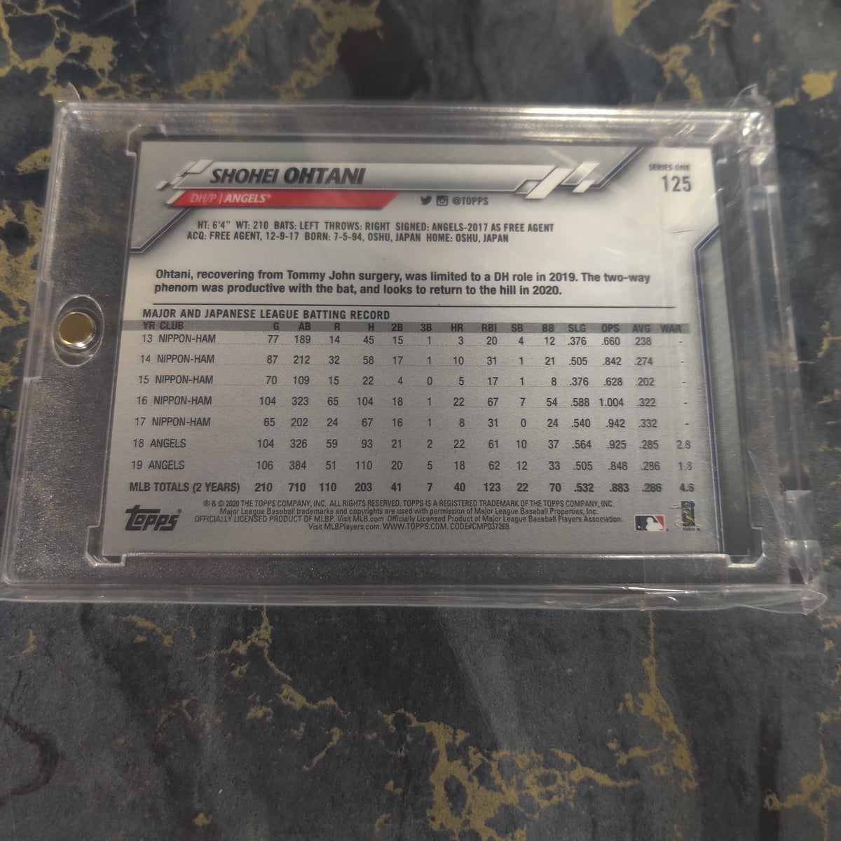 SHOHEI OHTANI DH/P ANGELS 2000 BASEBALL TOPPS CARD