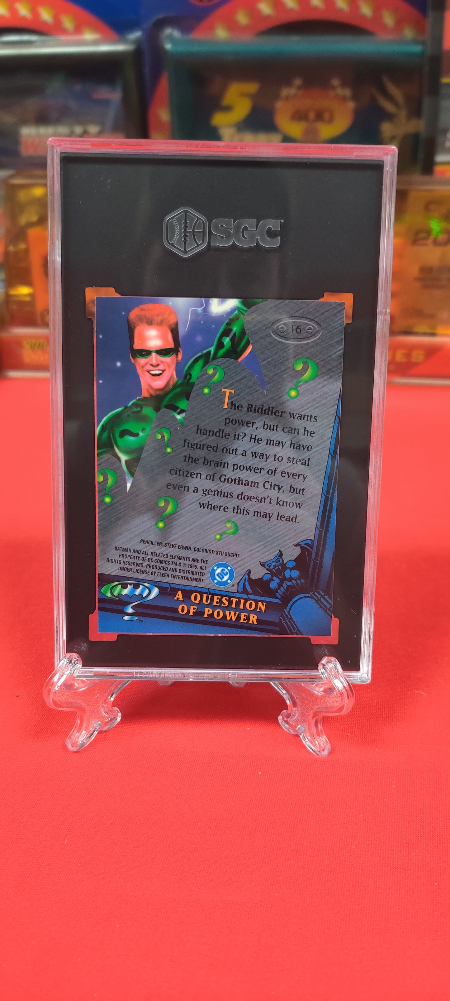 1995 fleer metal #16 a question of power Batman forever