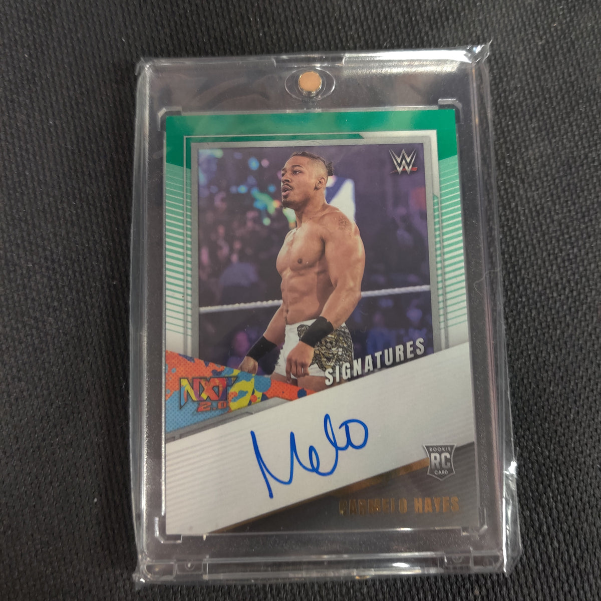 AUTOGRAPHED CARMELO HAYES 2022 PANINI WWE CARD