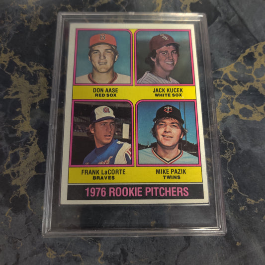 1976 ROOKIE PITCHES DON AASE JACK KUCEK FRANK LACORTE MIKE PAZIK
